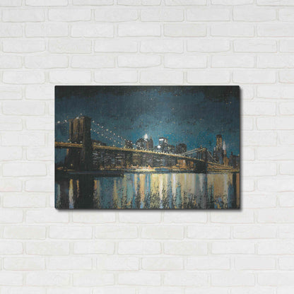 Luxe Metal Art 'Bright City Lights Blue I' by James Wiens, Metal Wall Art,36x24