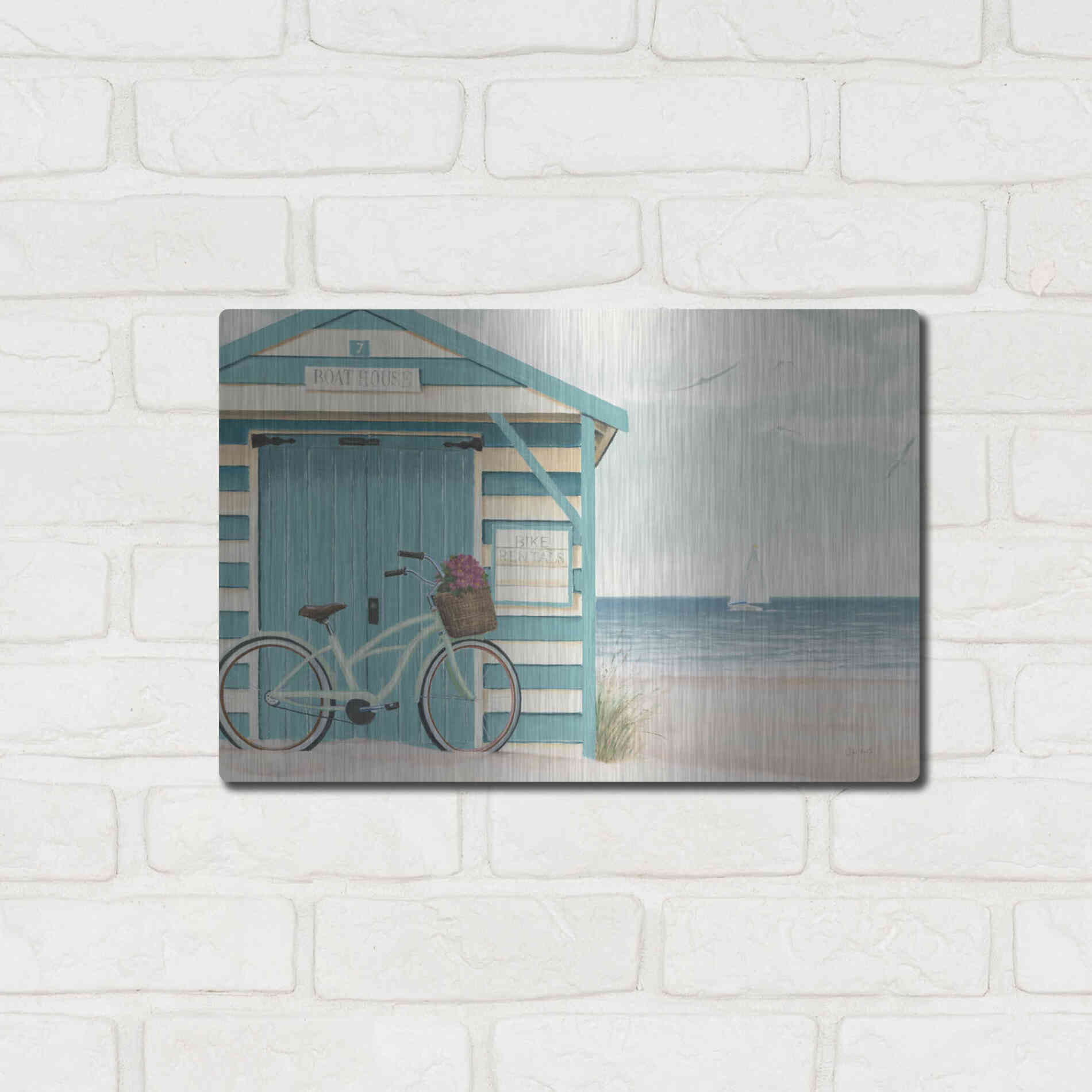 Luxe Metal Art 'Beach Cruiser I' by James Wiens, Metal Wall Art,16x12
