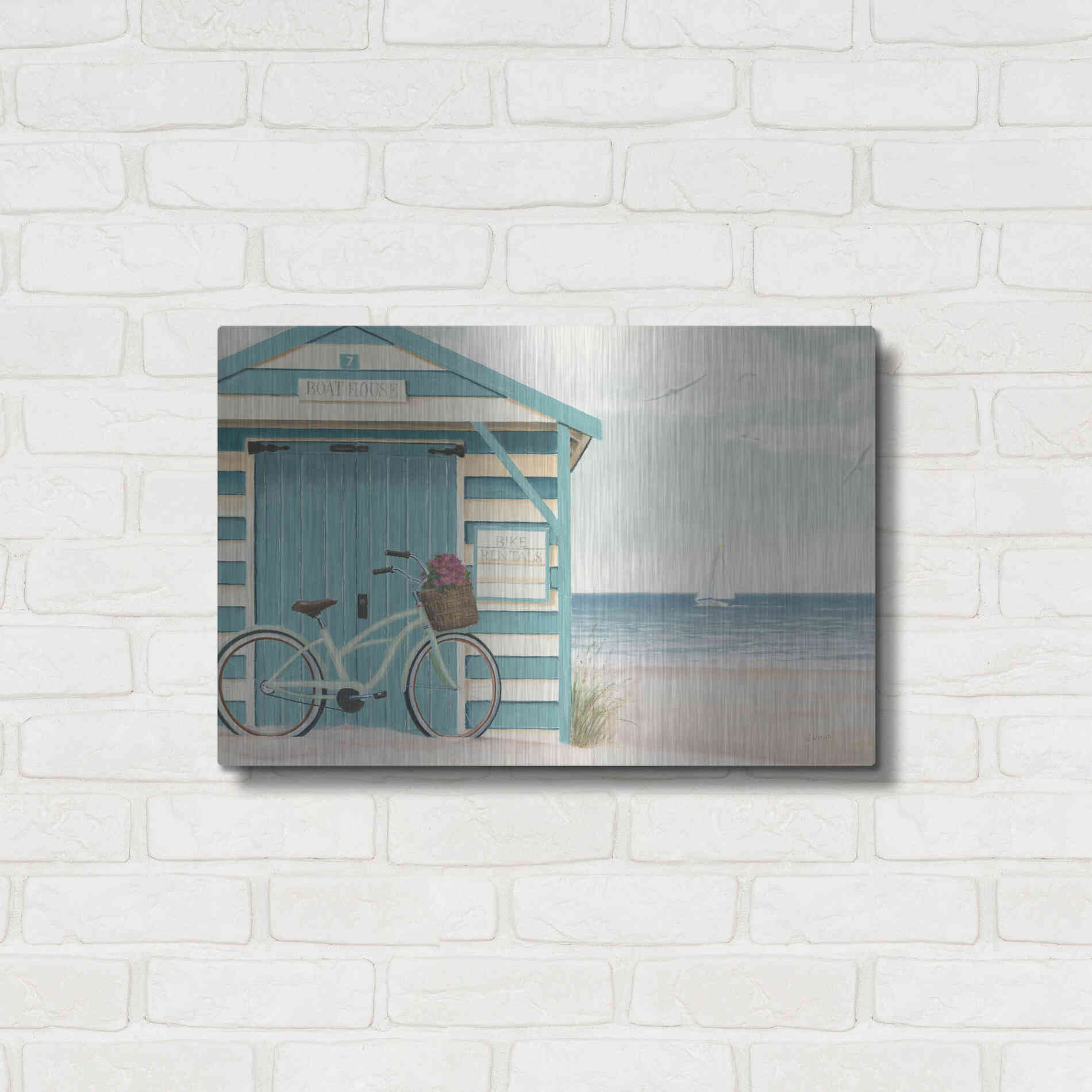 Luxe Metal Art 'Beach Cruiser I' by James Wiens, Metal Wall Art,24x16