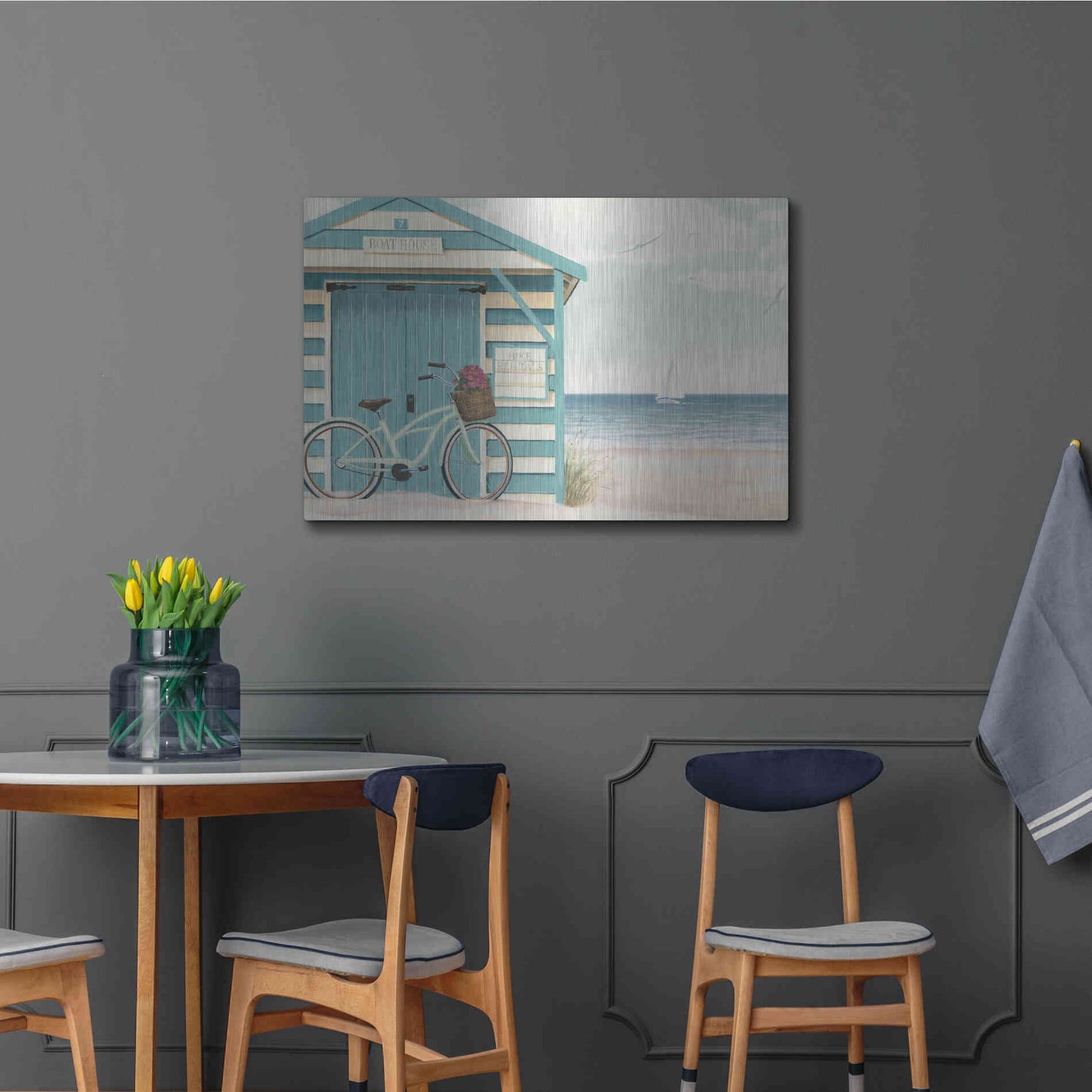 Luxe Metal Art 'Beach Cruiser I' by James Wiens, Metal Wall Art,36x24