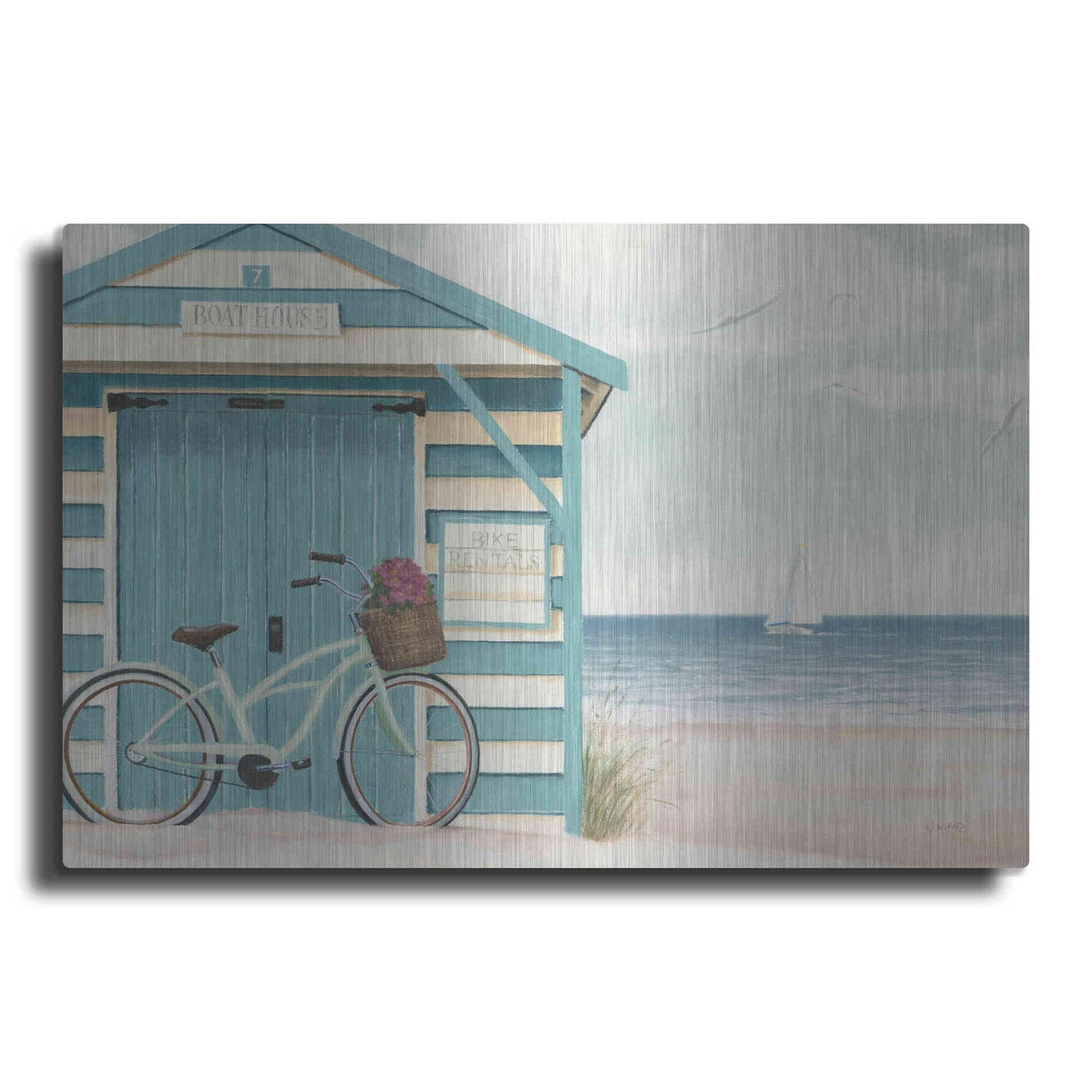 Luxe Metal Art 'Beach Cruiser I' by James Wiens, Metal Wall Art