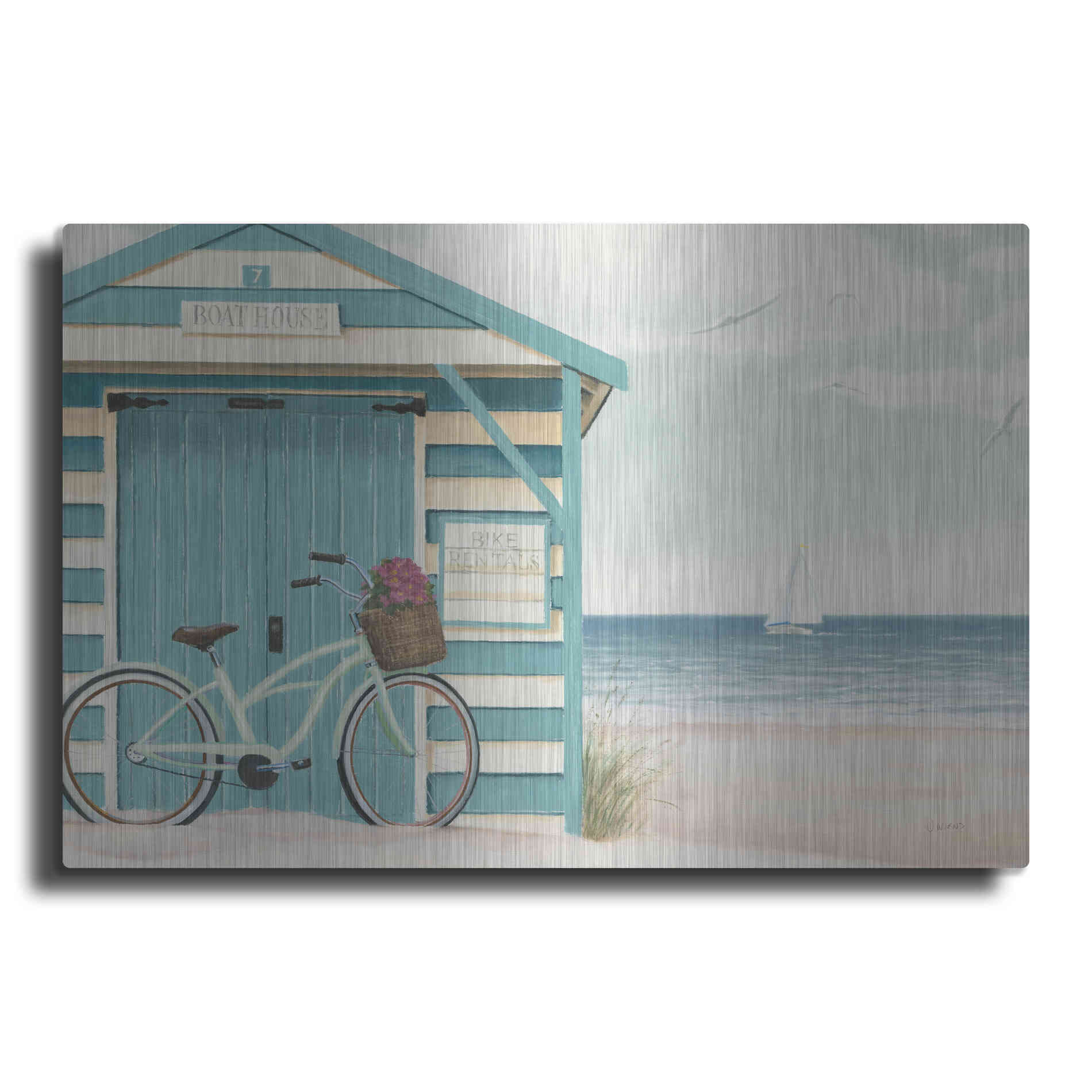 Luxe Metal Art 'Beach Cruiser I' by James Wiens, Metal Wall Art