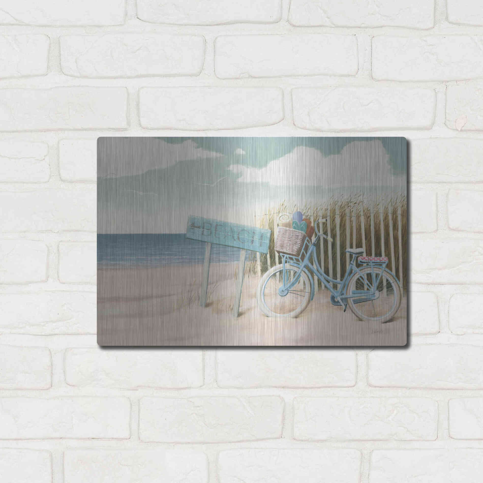 Luxe Metal Art 'Beach Cruiser II' by James Wiens, Metal Wall Art,16x12