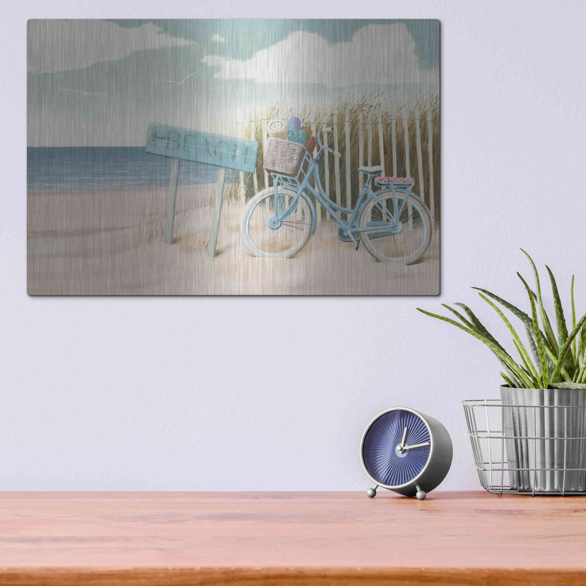 Luxe Metal Art 'Beach Cruiser II' by James Wiens, Metal Wall Art,16x12