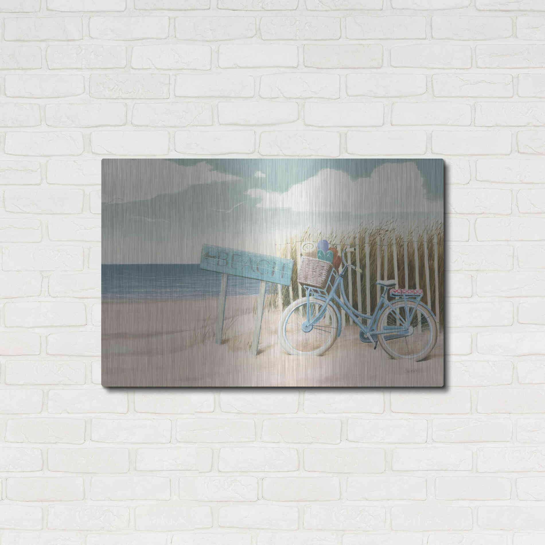 Luxe Metal Art 'Beach Cruiser II' by James Wiens, Metal Wall Art,36x24