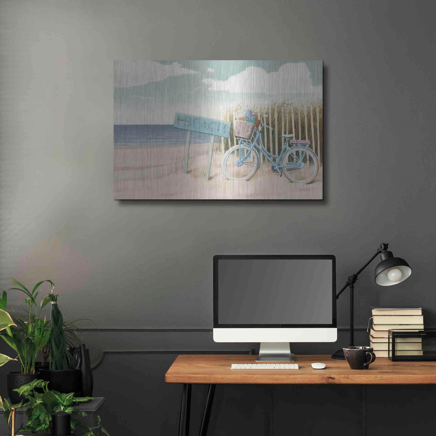 Luxe Metal Art 'Beach Cruiser II' by James Wiens, Metal Wall Art,36x24