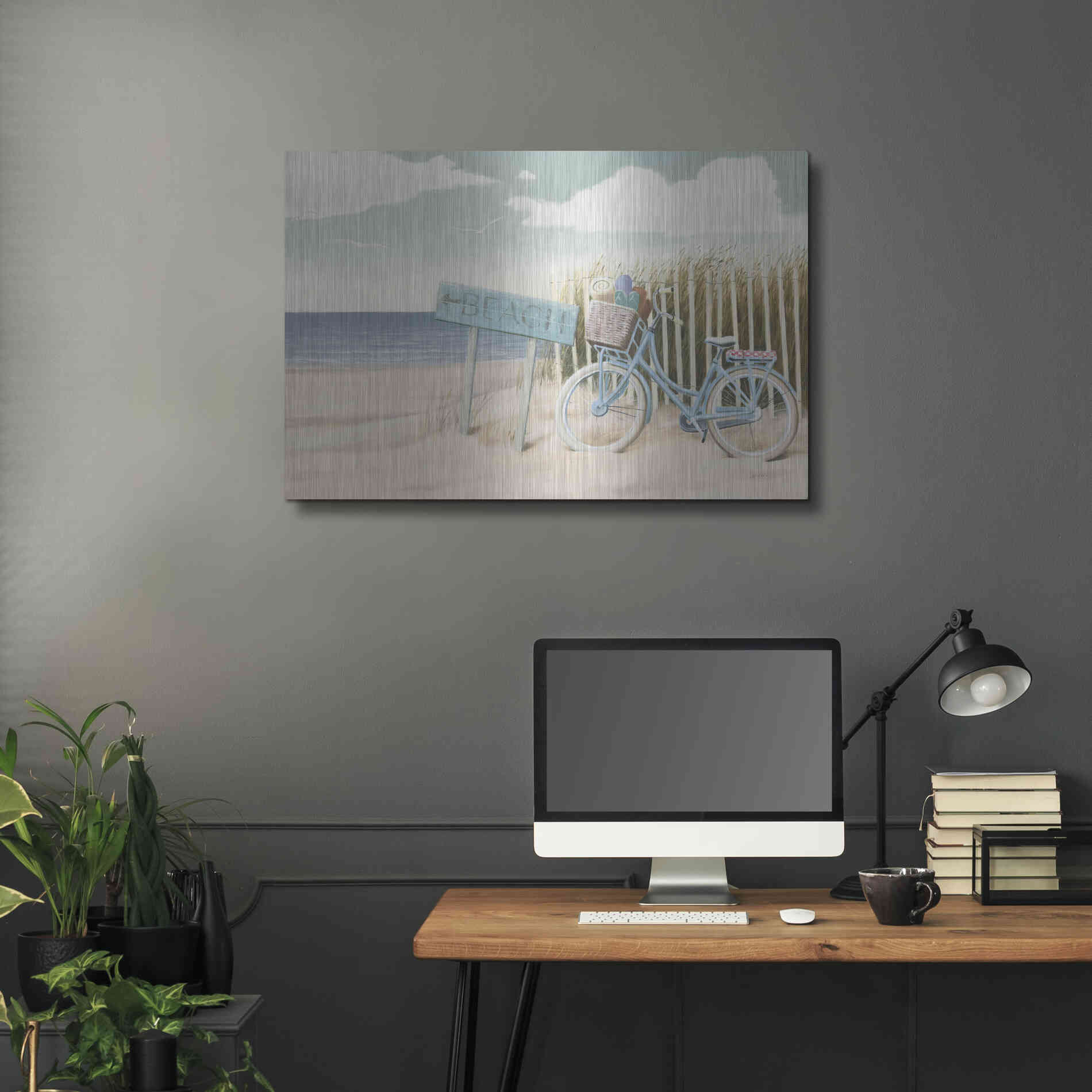 Luxe Metal Art 'Beach Cruiser II' by James Wiens, Metal Wall Art,36x24