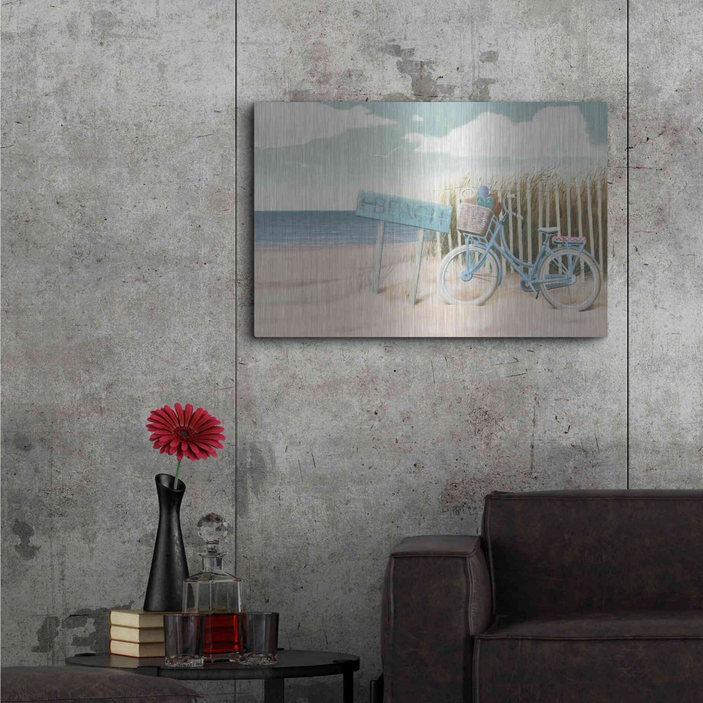 Luxe Metal Art 'Beach Cruiser II' by James Wiens, Metal Wall Art,36x24