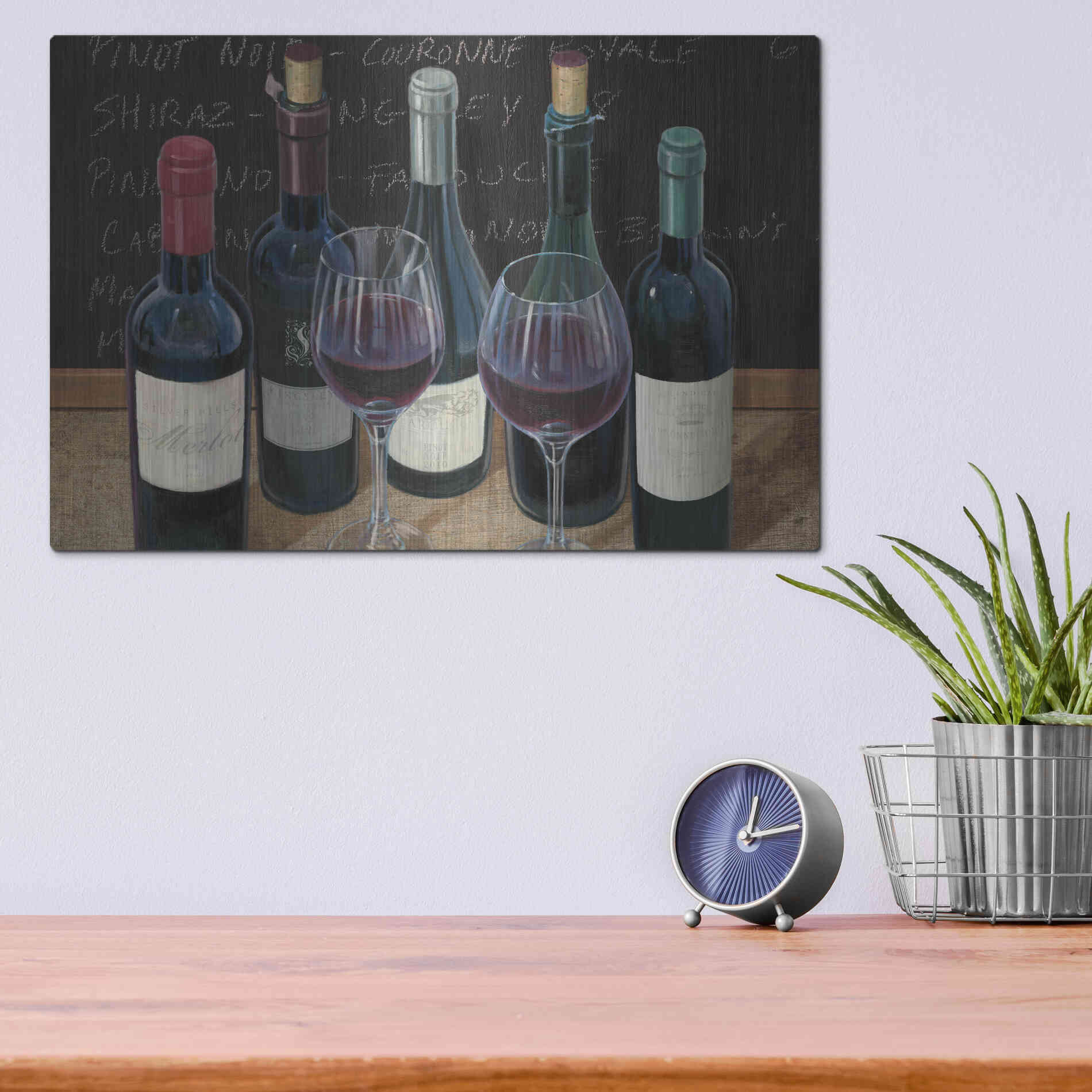 Luxe Metal Art 'Wine Spirit I' by James Wiens, Metal Wall Art,16x12