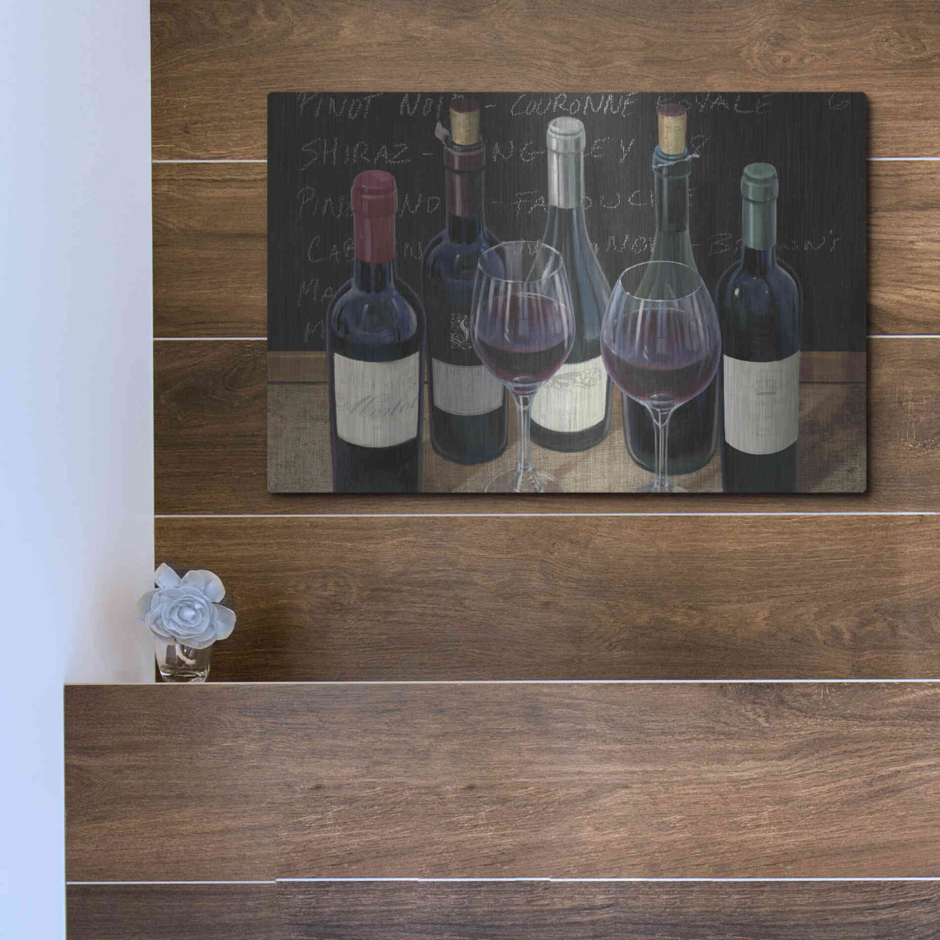 Luxe Metal Art 'Wine Spirit I' by James Wiens, Metal Wall Art,16x12