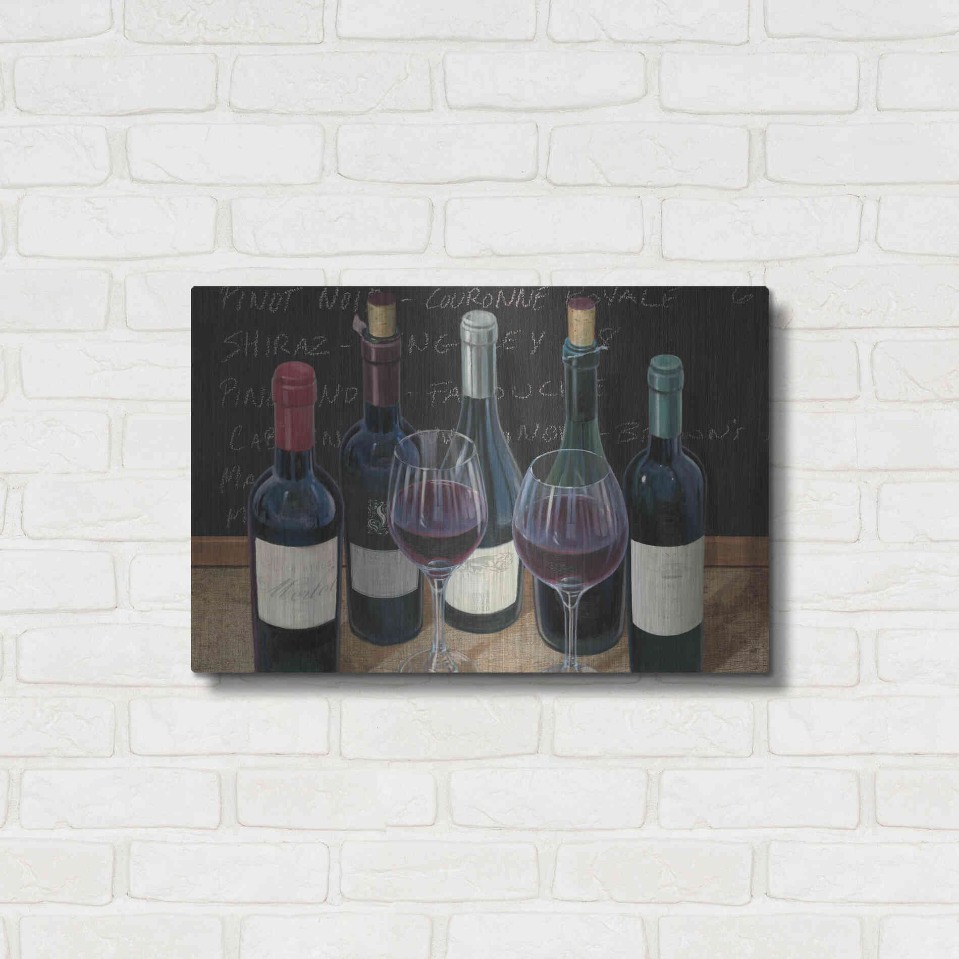 Luxe Metal Art 'Wine Spirit I' by James Wiens, Metal Wall Art,24x16