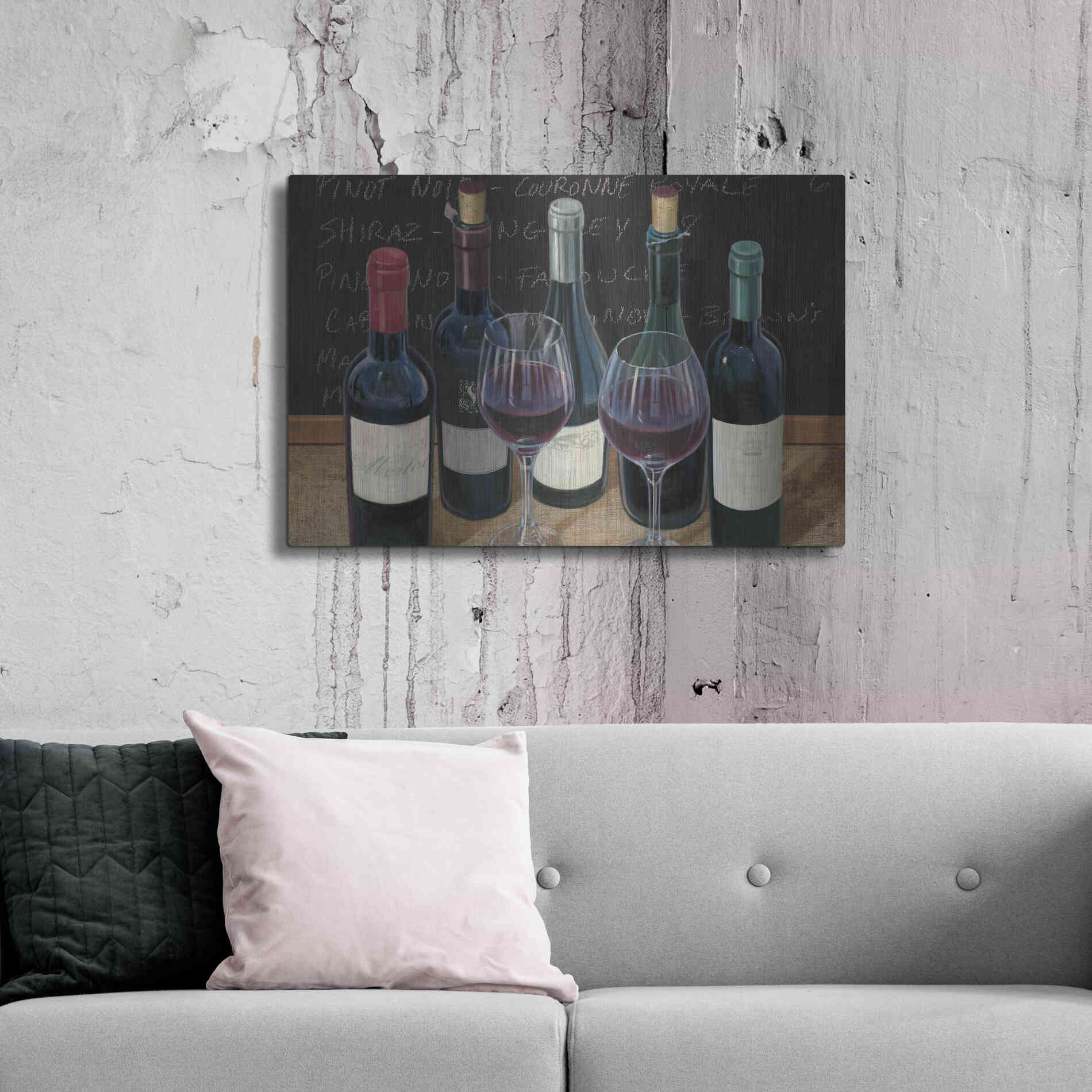 Luxe Metal Art 'Wine Spirit I' by James Wiens, Metal Wall Art,36x24