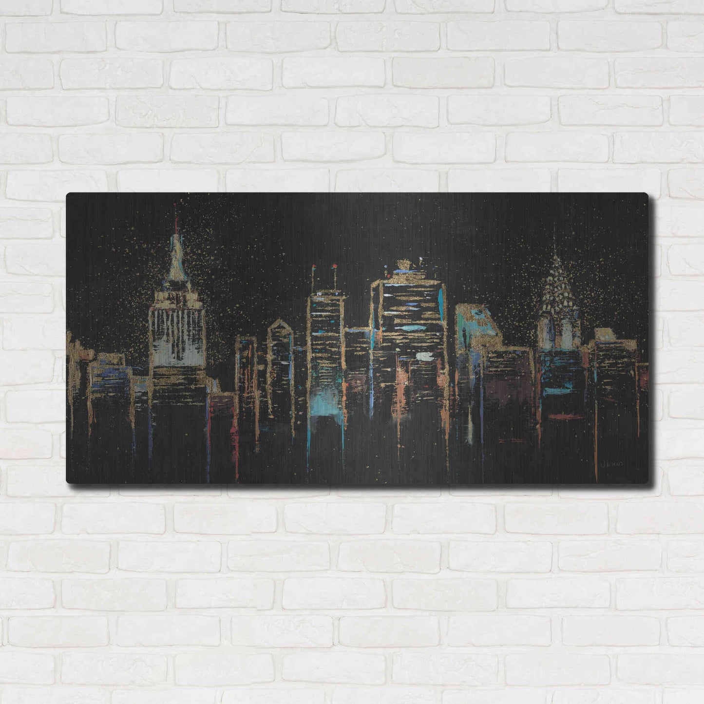 Luxe Metal Art 'Cityscape' by James Wiens, Metal Wall Art,48x24