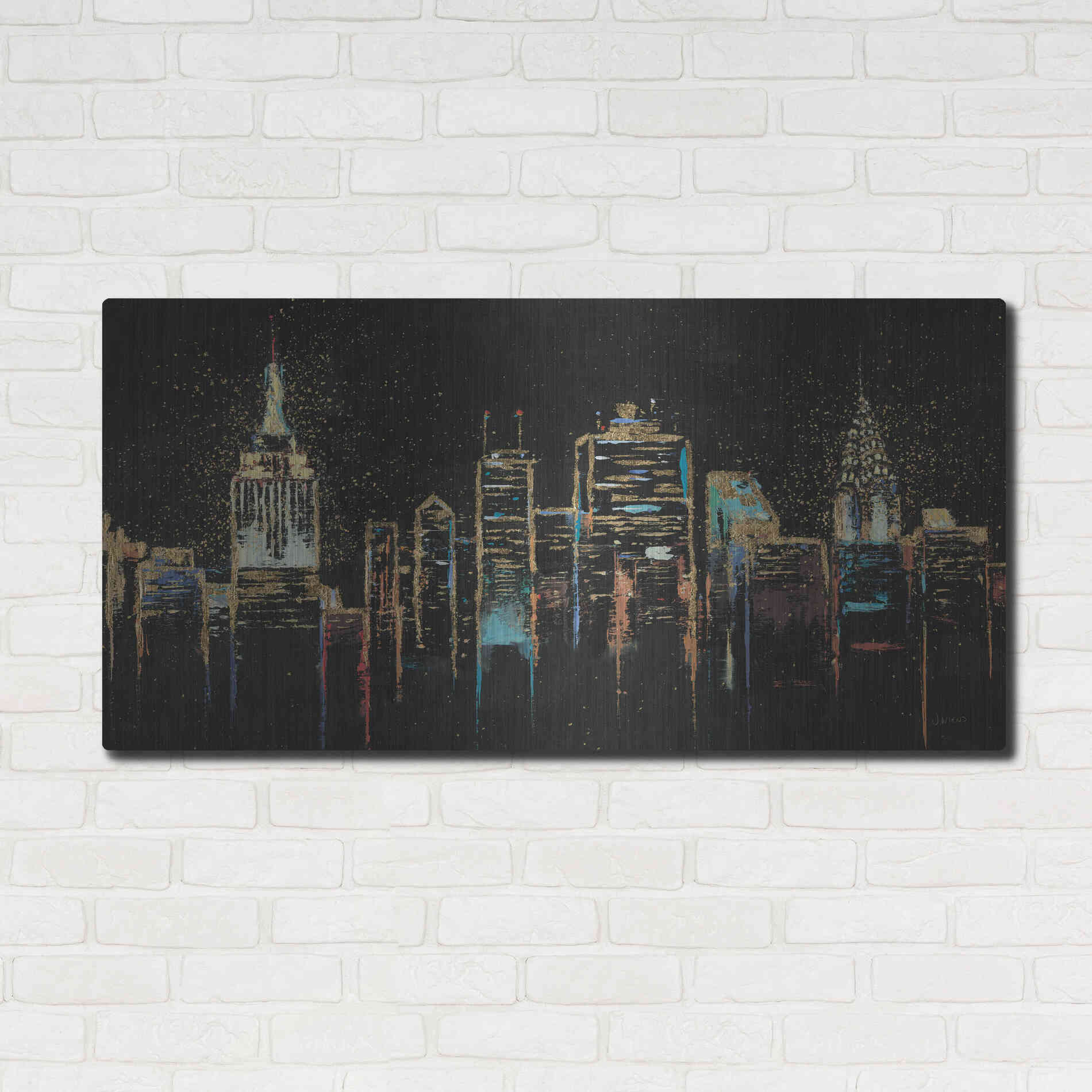 Luxe Metal Art 'Cityscape' by James Wiens, Metal Wall Art,48x24