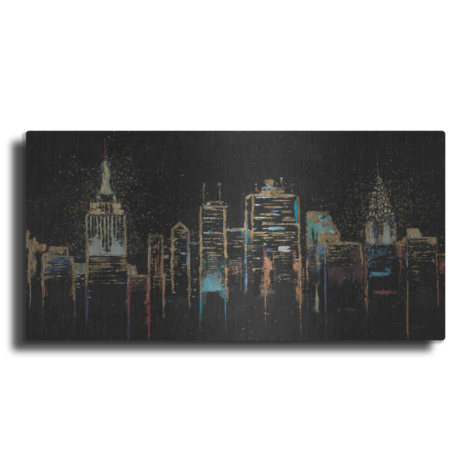 Luxe Metal Art 'Cityscape' by James Wiens, Metal Wall Art