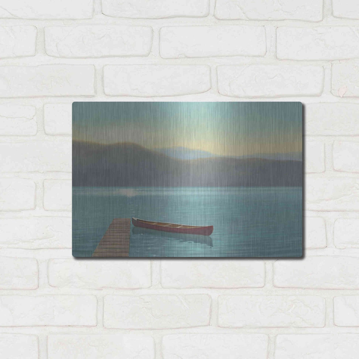 Luxe Metal Art 'Zen Canoe II' by James Wiens, Metal Wall Art,16x12