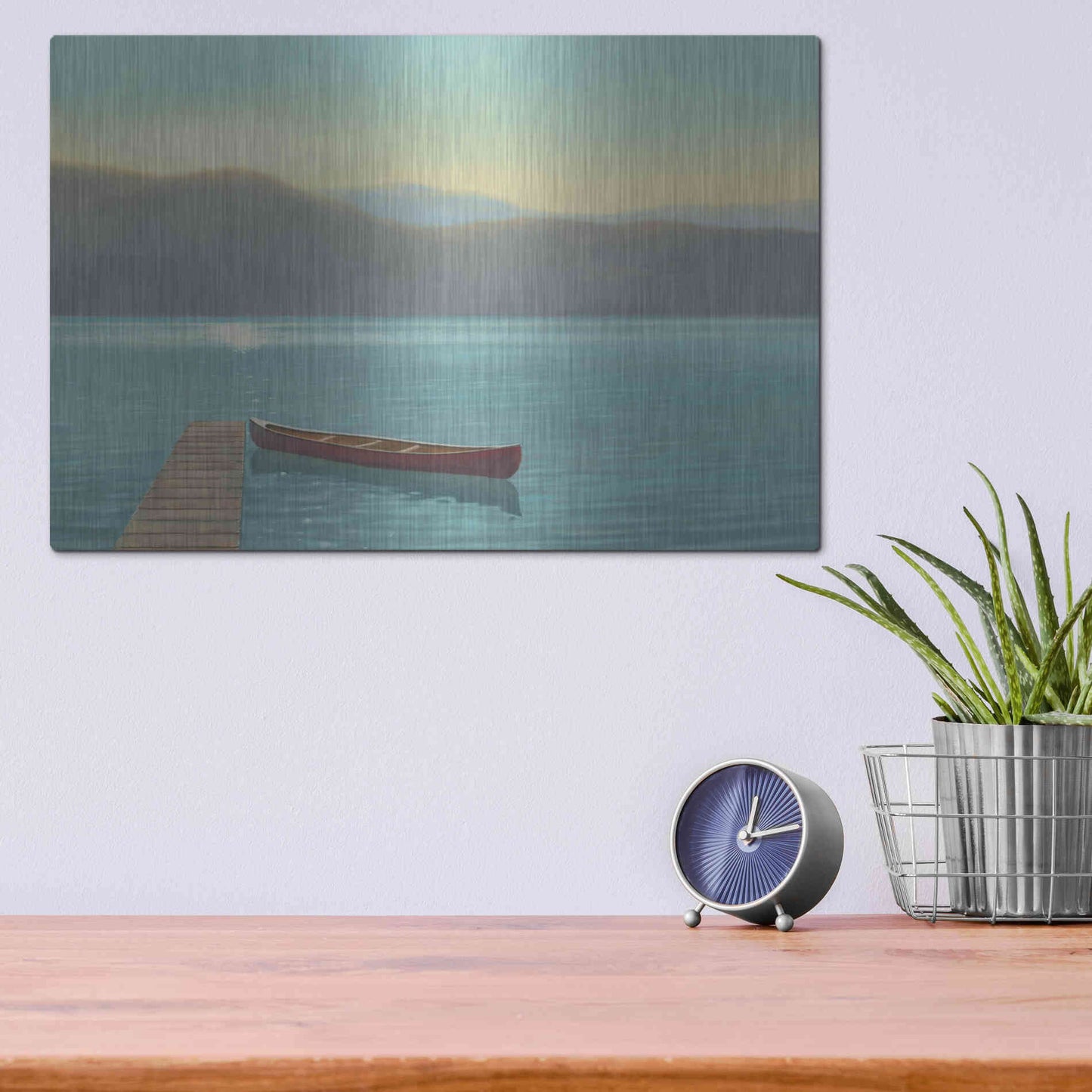 Luxe Metal Art 'Zen Canoe II' by James Wiens, Metal Wall Art,16x12