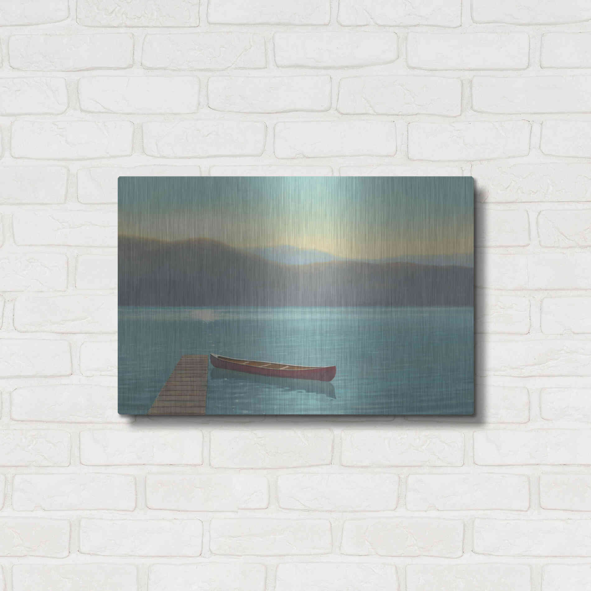 Luxe Metal Art 'Zen Canoe II' by James Wiens, Metal Wall Art,24x16