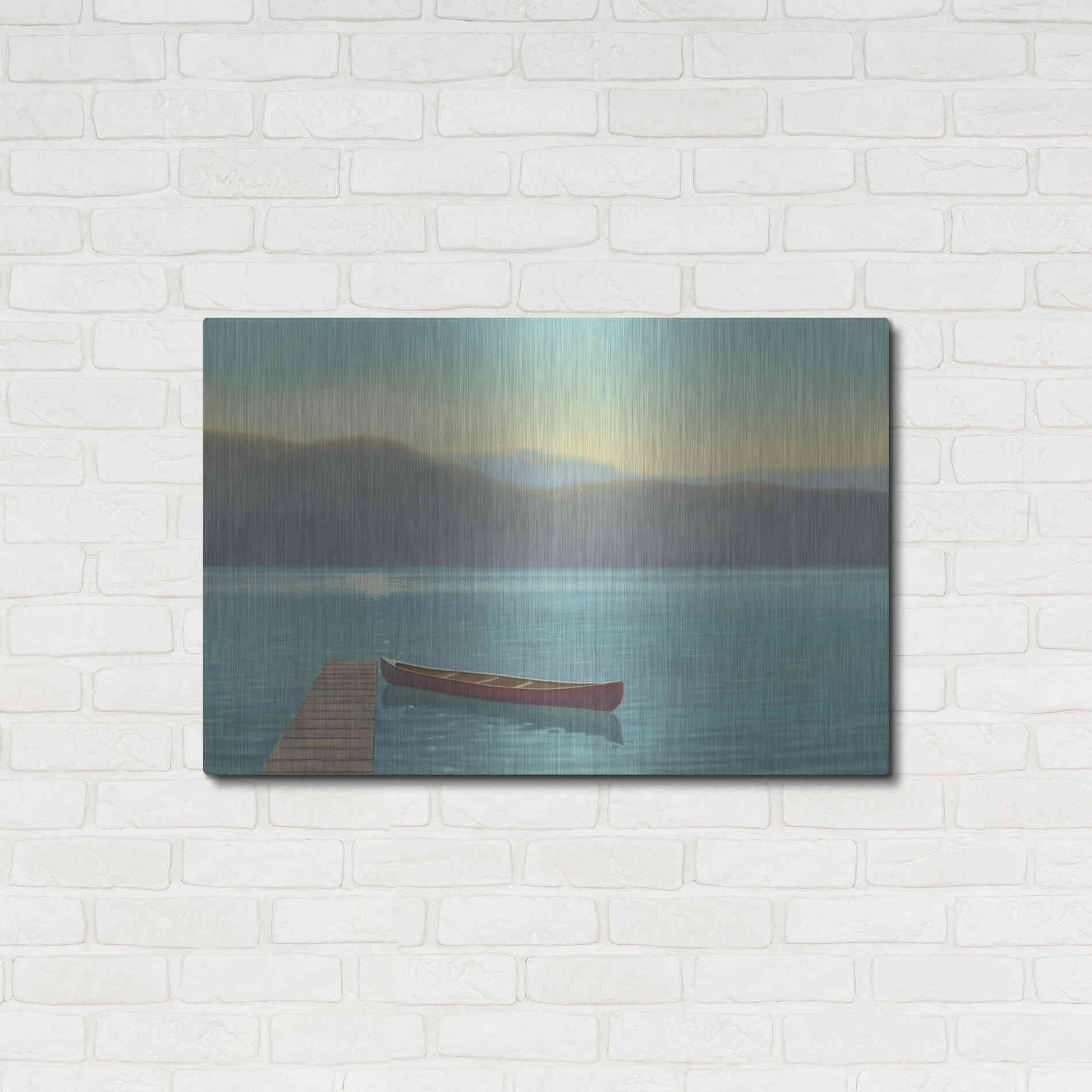 Luxe Metal Art 'Zen Canoe II' by James Wiens, Metal Wall Art,36x24