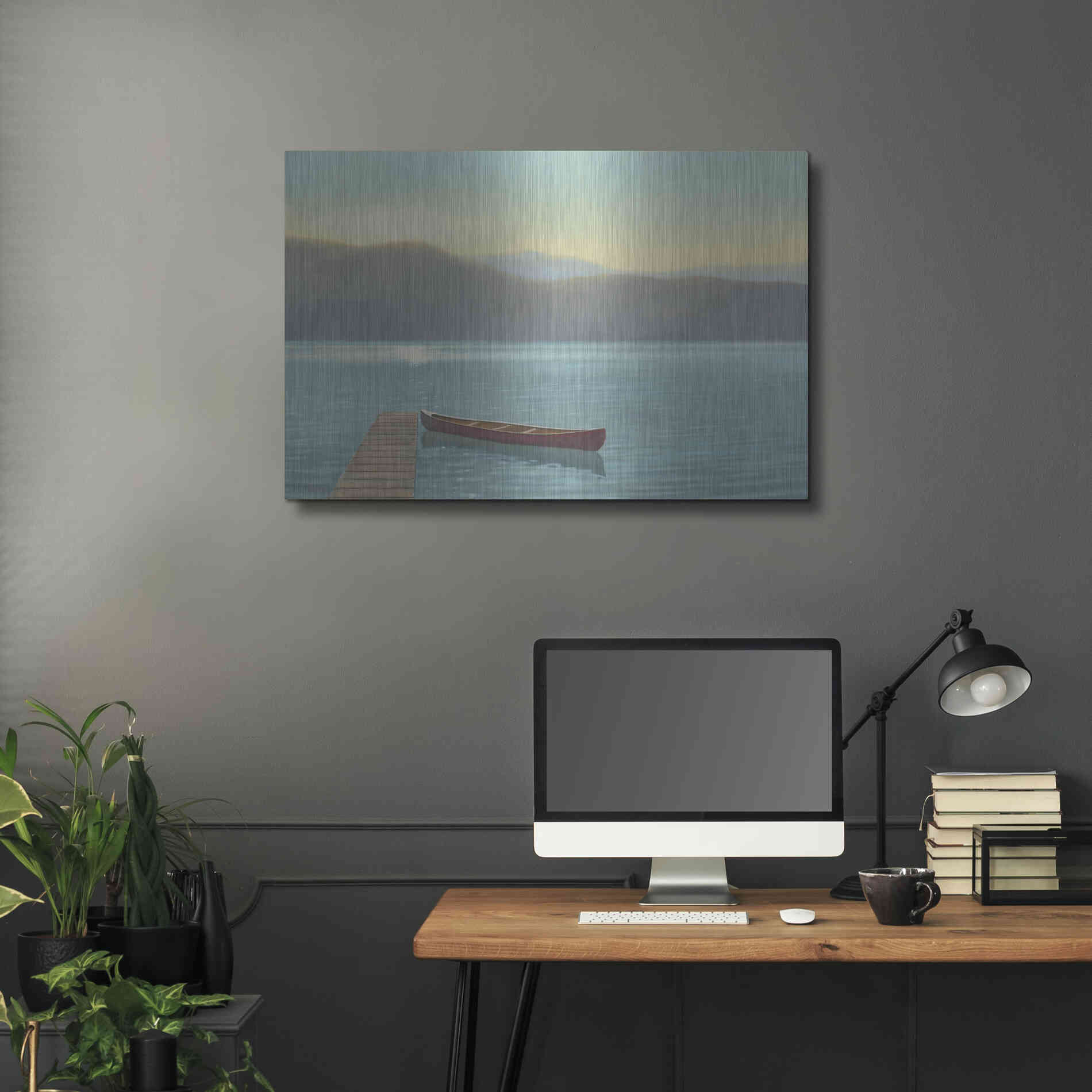 Luxe Metal Art 'Zen Canoe II' by James Wiens, Metal Wall Art,36x24