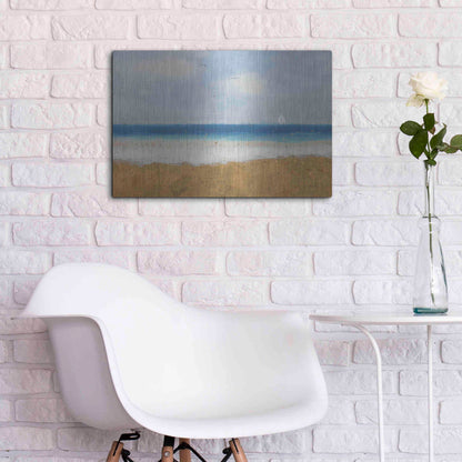 Luxe Metal Art 'Beach Horizon' by James Wiens, Metal Wall Art,24x16