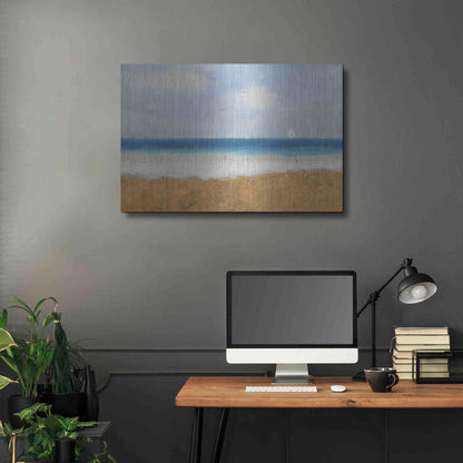 Luxe Metal Art 'Beach Horizon' by James Wiens, Metal Wall Art,36x24