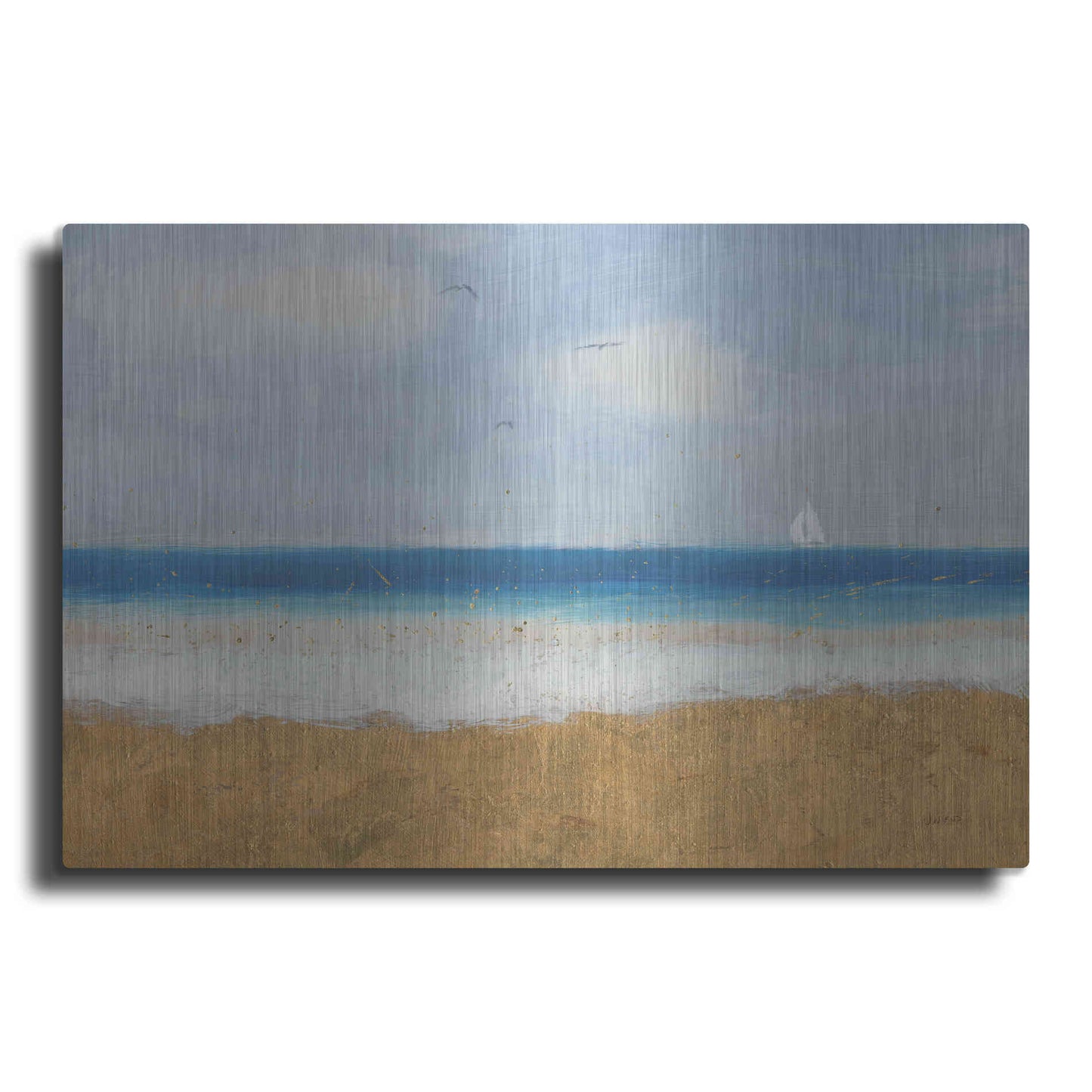 Luxe Metal Art 'Beach Horizon' by James Wiens, Metal Wall Art