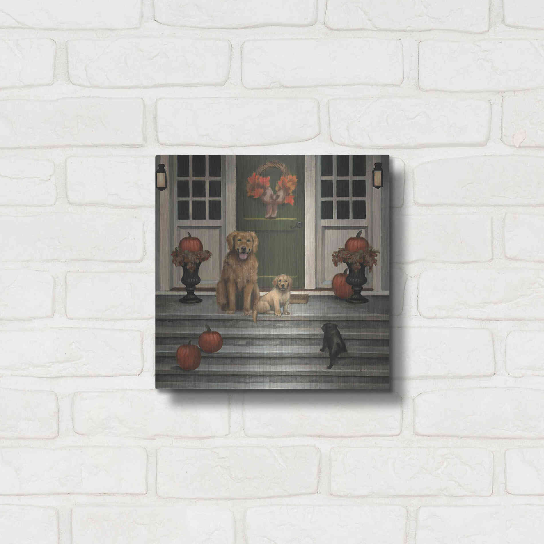 Luxe Metal Art 'Home Welcoming' by James Wiens, Metal Wall Art,12x12