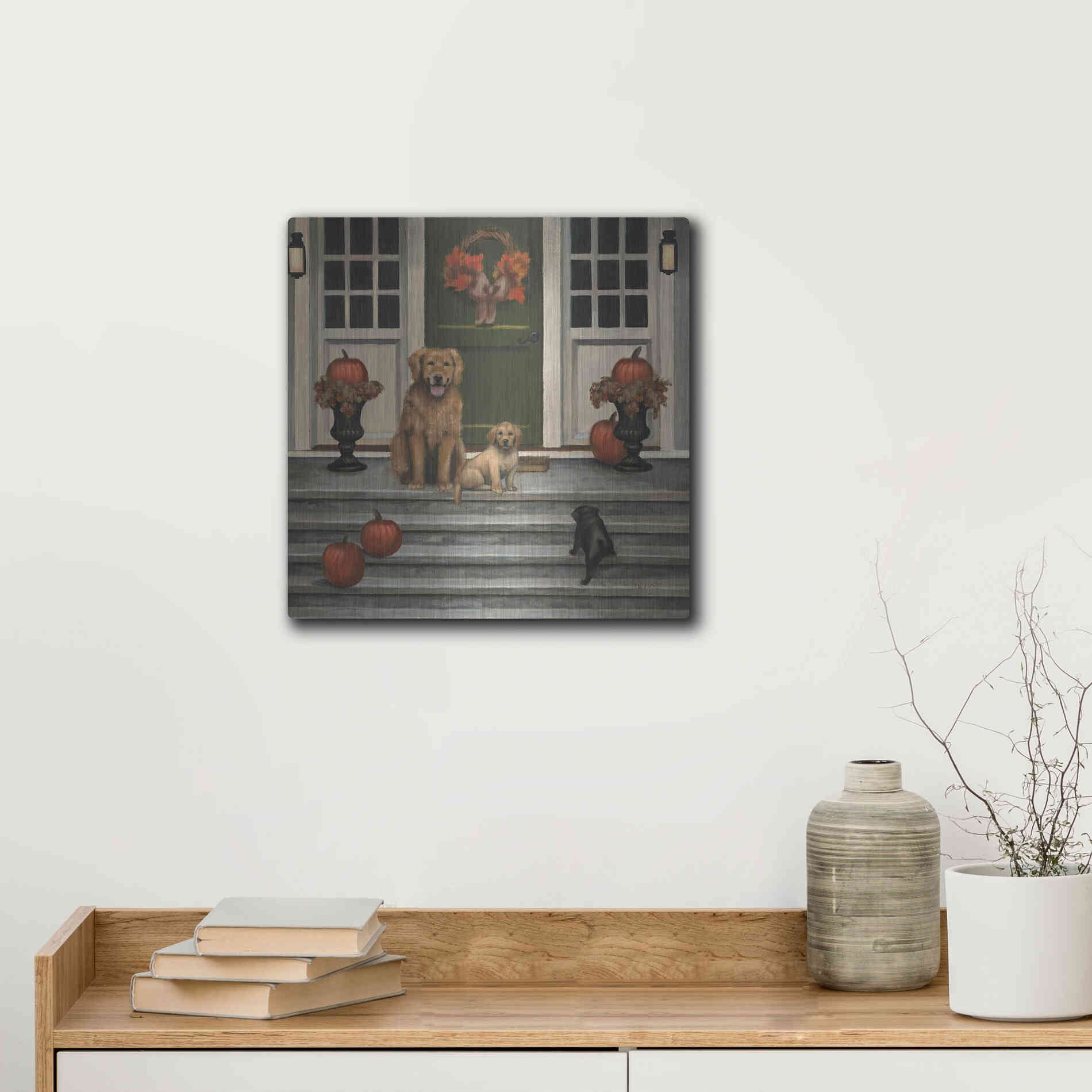 Luxe Metal Art 'Home Welcoming' by James Wiens, Metal Wall Art,12x12