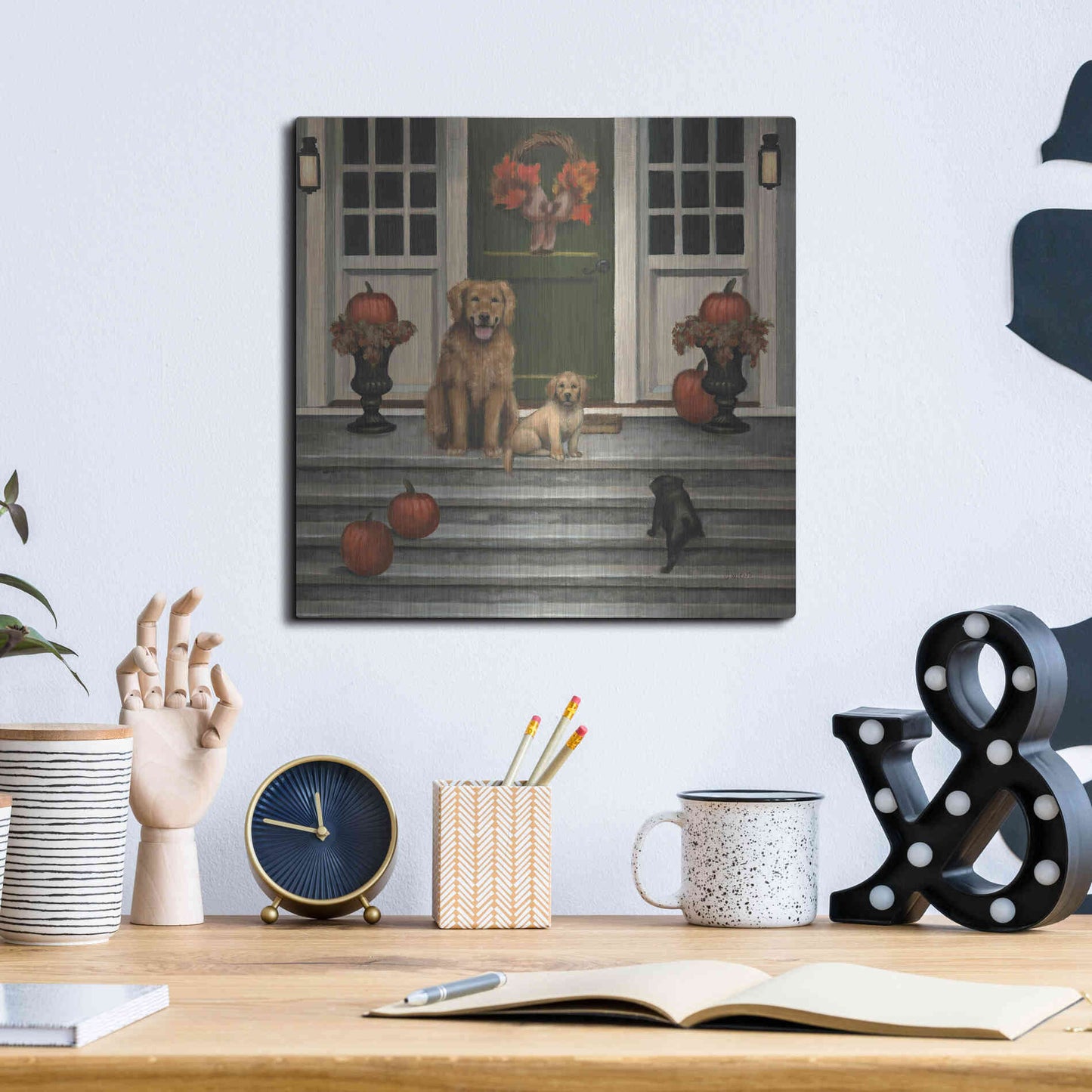 Luxe Metal Art 'Home Welcoming' by James Wiens, Metal Wall Art,12x12