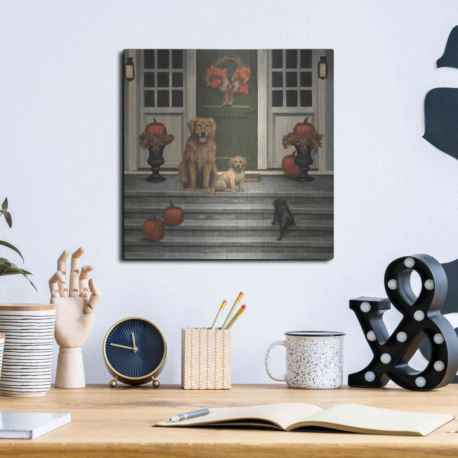 Luxe Metal Art 'Home Welcoming' by James Wiens, Metal Wall Art,12x12