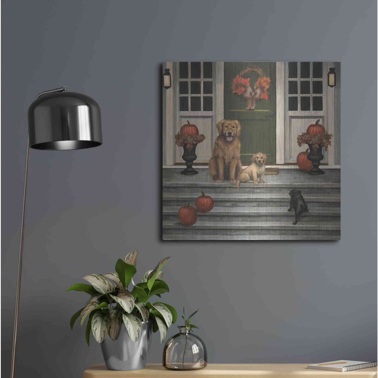 Luxe Metal Art 'Home Welcoming' by James Wiens, Metal Wall Art,24x24