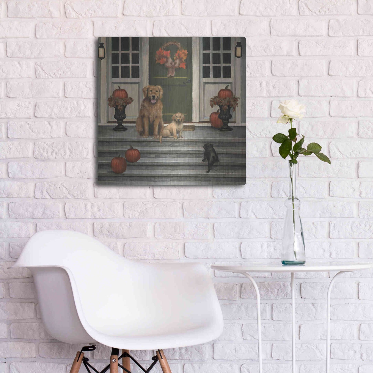 Luxe Metal Art 'Home Welcoming' by James Wiens, Metal Wall Art,24x24