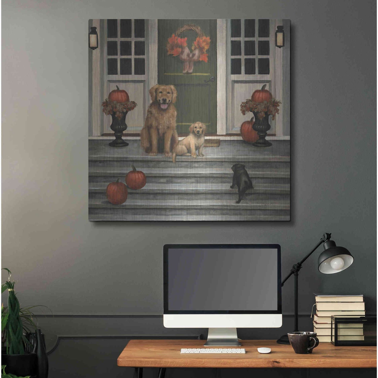 Luxe Metal Art 'Home Welcoming' by James Wiens, Metal Wall Art,36x36