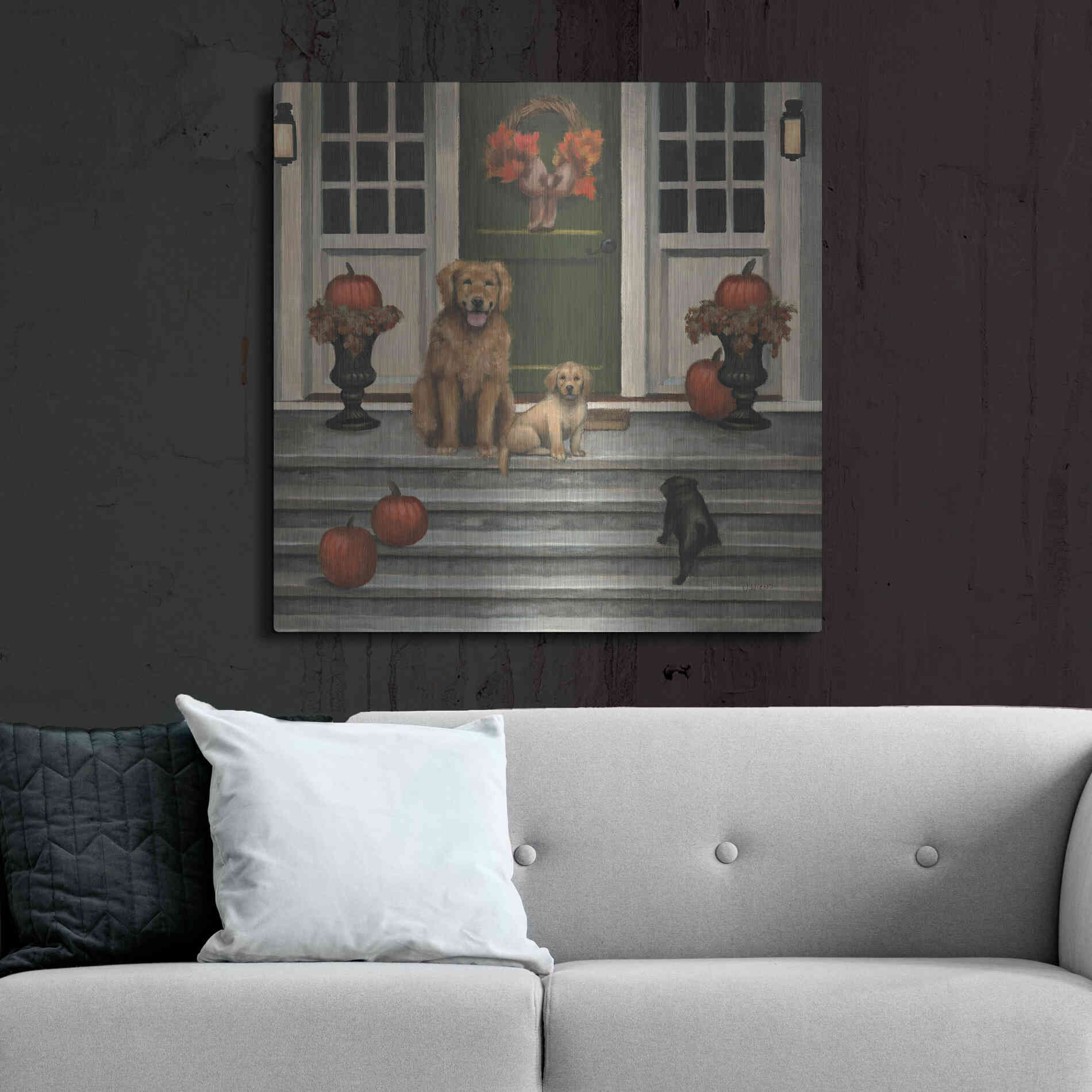 Luxe Metal Art 'Home Welcoming' by James Wiens, Metal Wall Art,36x36