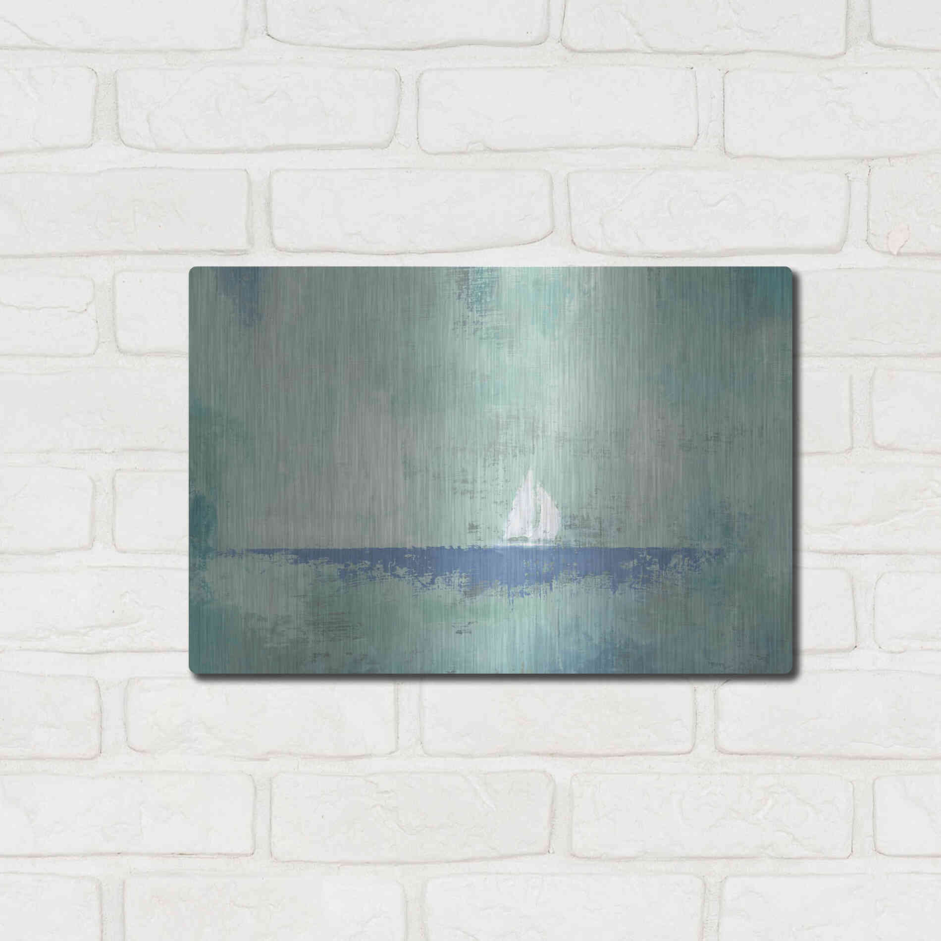 Luxe Metal Art 'Sailboat Dream' by James Wiens, Metal Wall Art,16x12