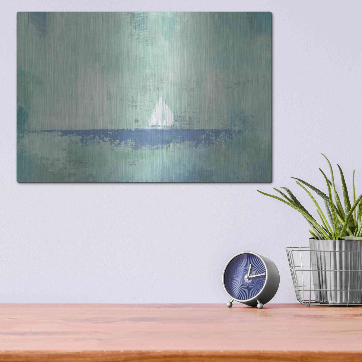 Luxe Metal Art 'Sailboat Dream' by James Wiens, Metal Wall Art,16x12