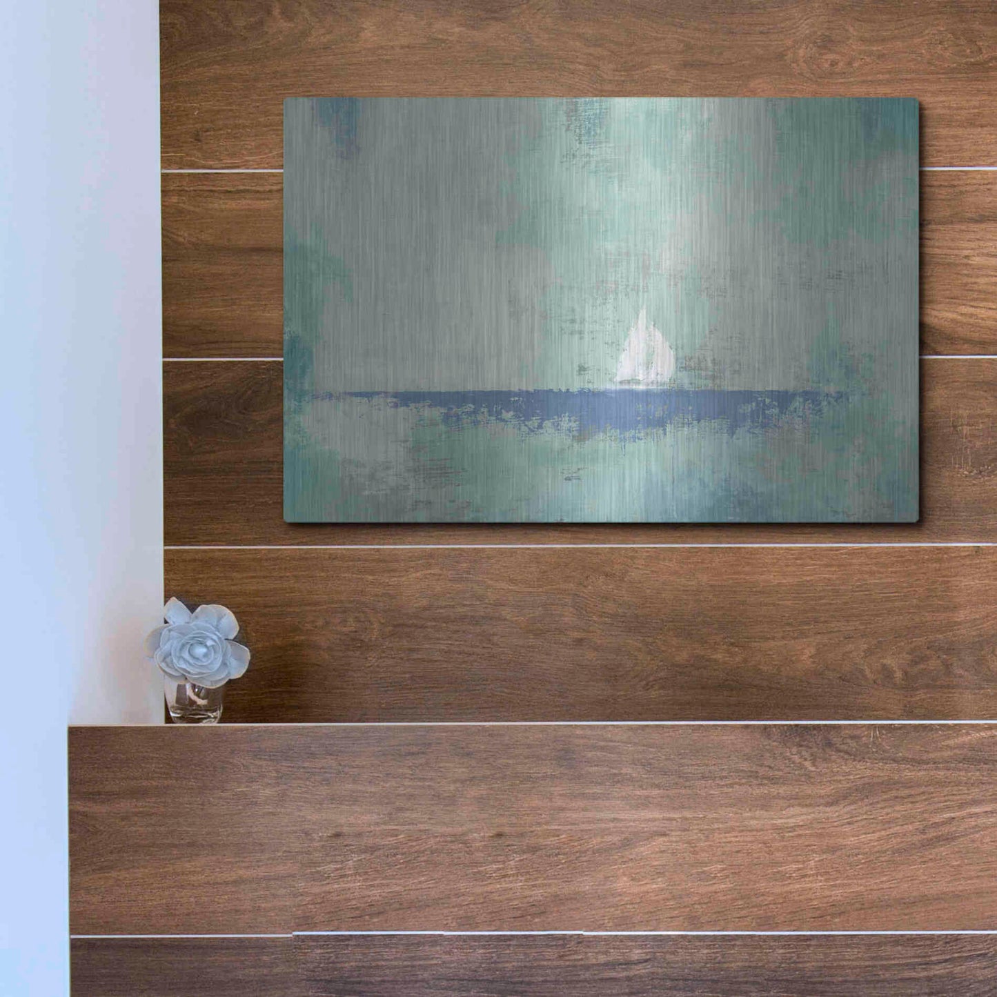 Luxe Metal Art 'Sailboat Dream' by James Wiens, Metal Wall Art,16x12