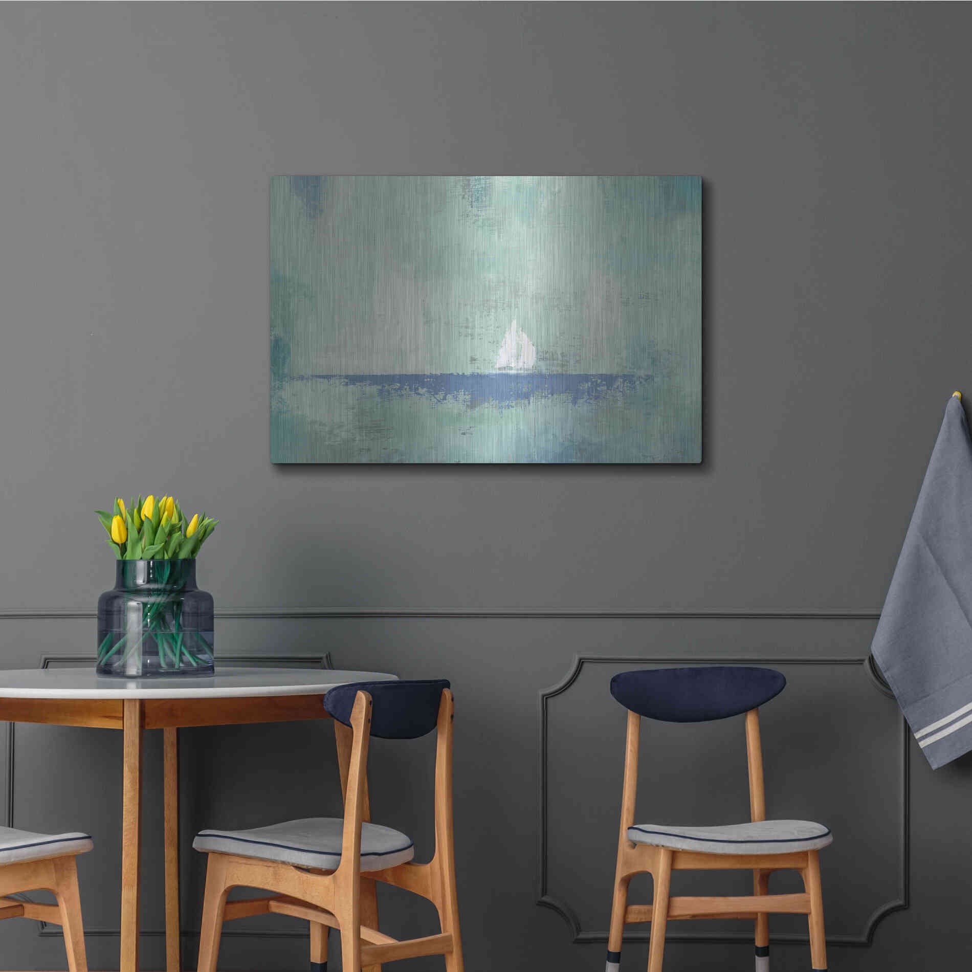 Luxe Metal Art 'Sailboat Dream' by James Wiens, Metal Wall Art,36x24