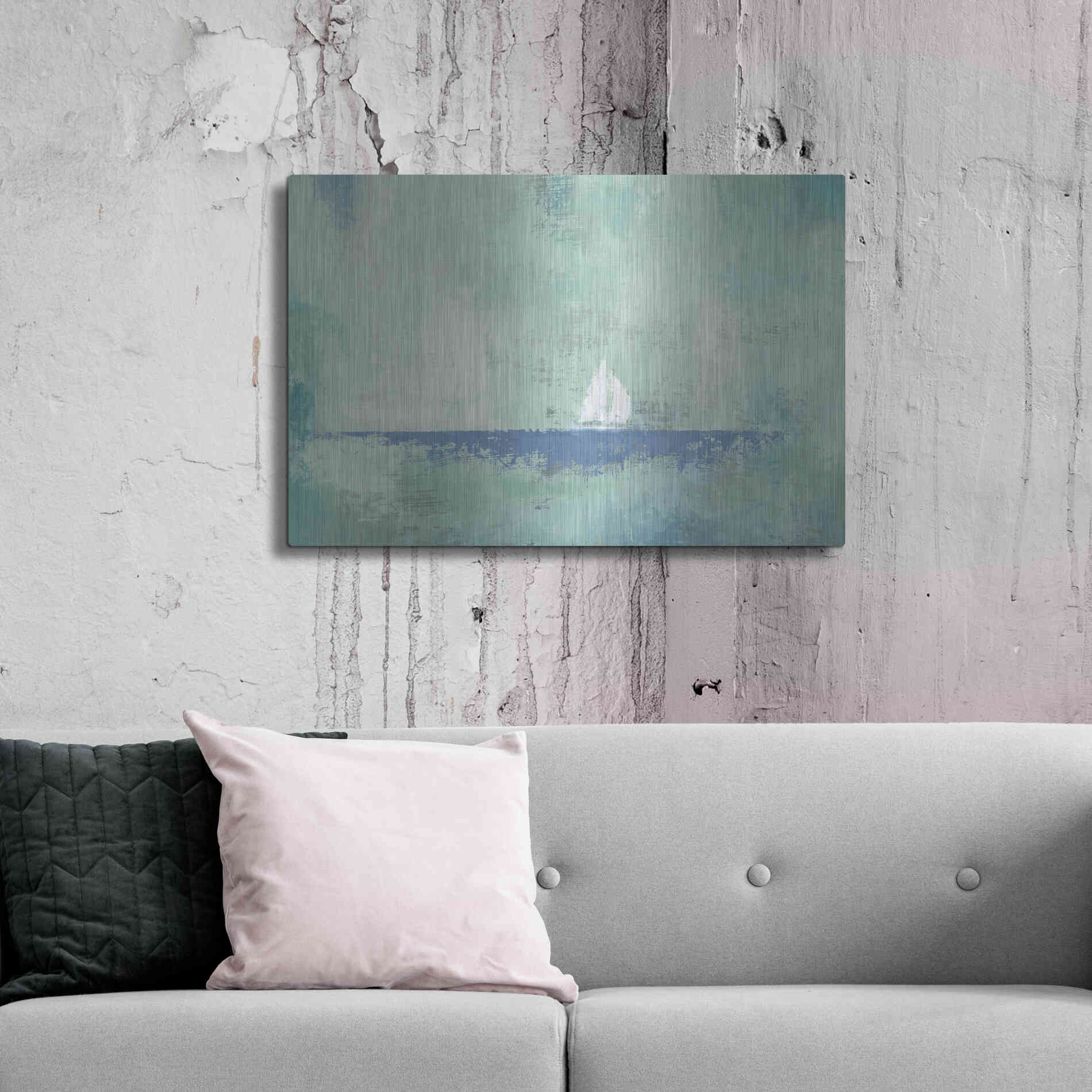 Luxe Metal Art 'Sailboat Dream' by James Wiens, Metal Wall Art,36x24