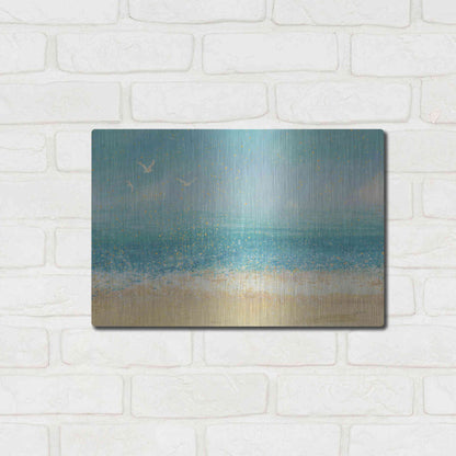 Luxe Metal Art 'Splatter Beach I' by James Wiens, Metal Wall Art,16x12