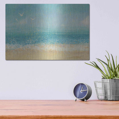 Luxe Metal Art 'Splatter Beach I' by James Wiens, Metal Wall Art,16x12