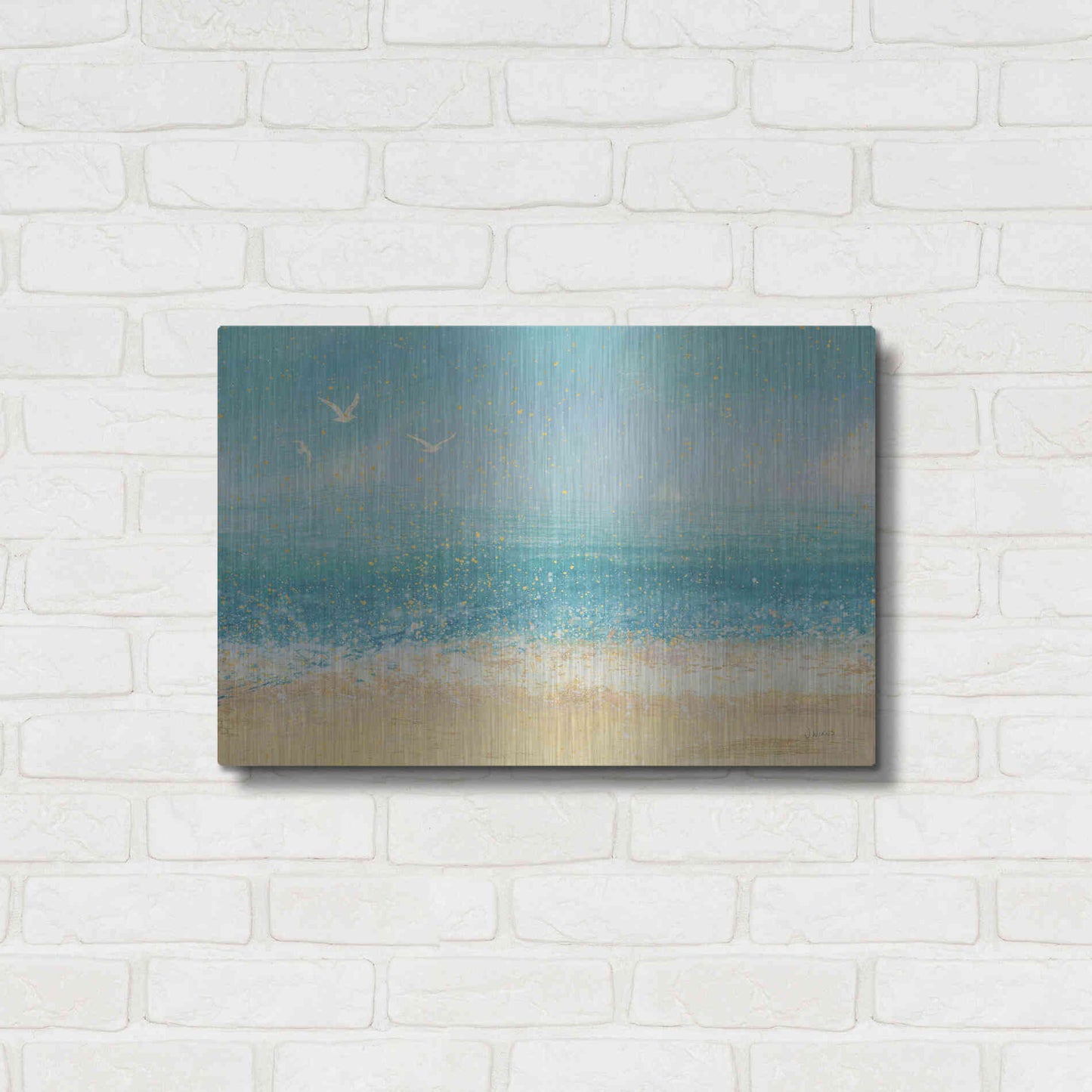 Luxe Metal Art 'Splatter Beach I' by James Wiens, Metal Wall Art,24x16