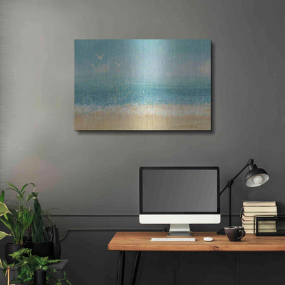 Luxe Metal Art 'Splatter Beach I' by James Wiens, Metal Wall Art,36x24