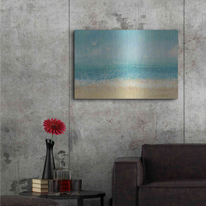 Luxe Metal Art 'Splatter Beach I' by James Wiens, Metal Wall Art,36x24