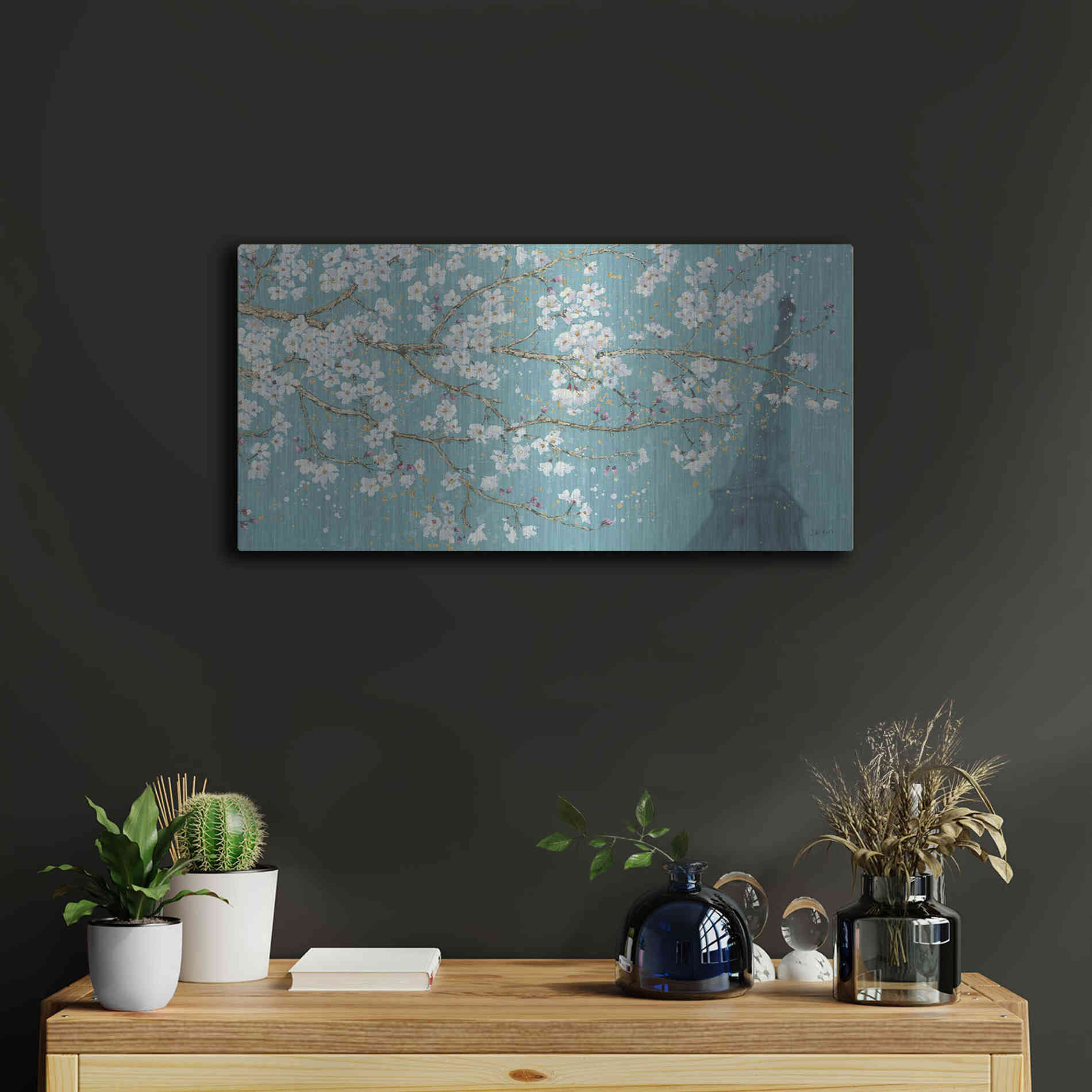 Luxe Metal Art 'April Breeze II' by James Wiens, Metal Wall Art,24x12