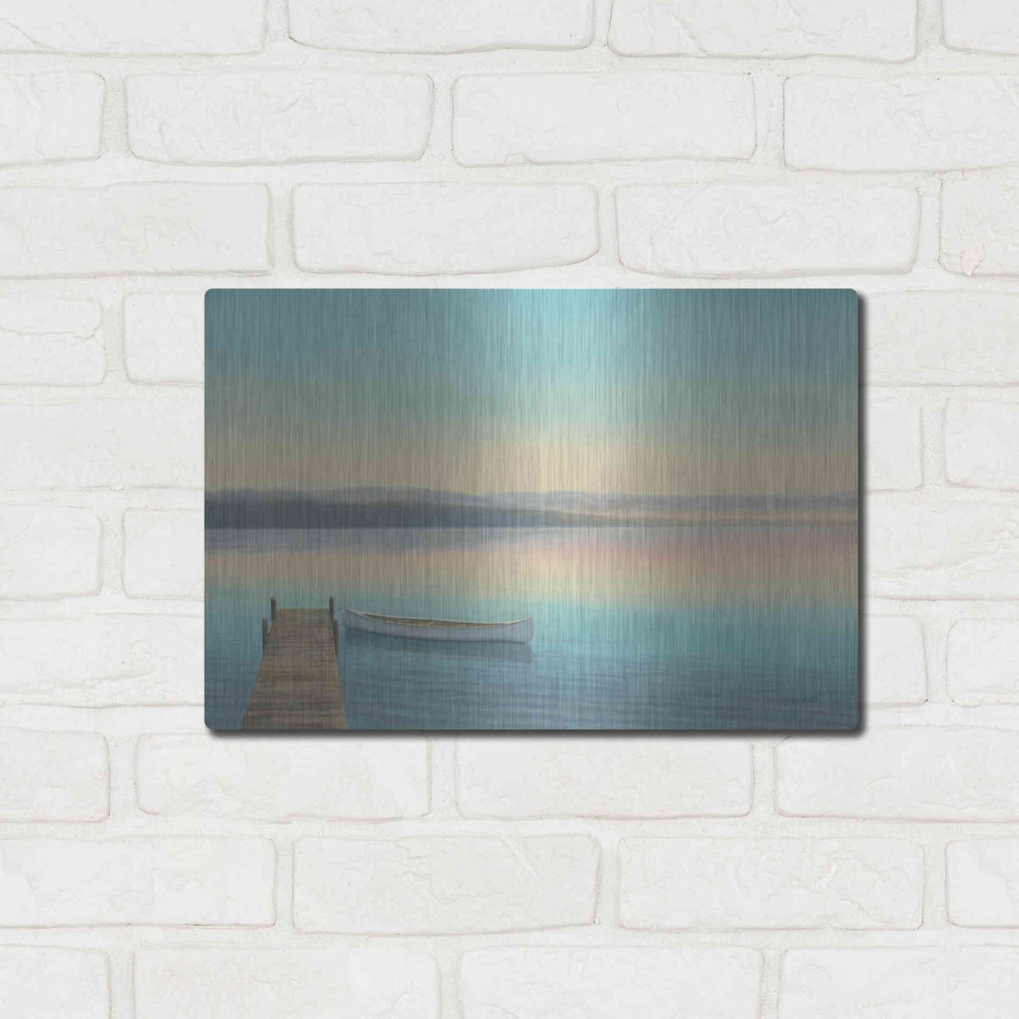 Luxe Metal Art 'Zen Canoe I' by James Wiens, Metal Wall Art,16x12