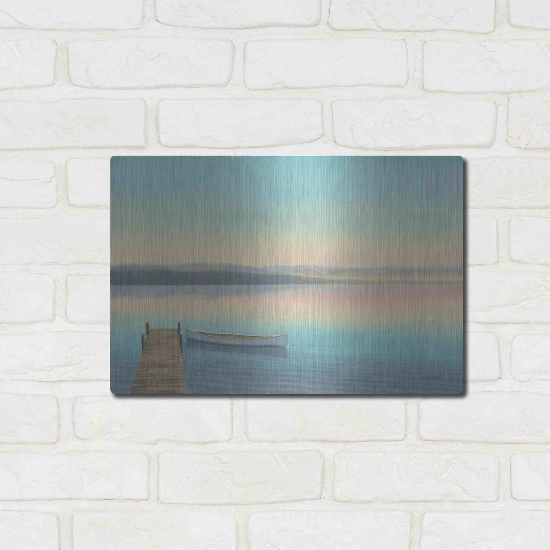 Luxe Metal Art 'Zen Canoe I' by James Wiens, Metal Wall Art,16x12