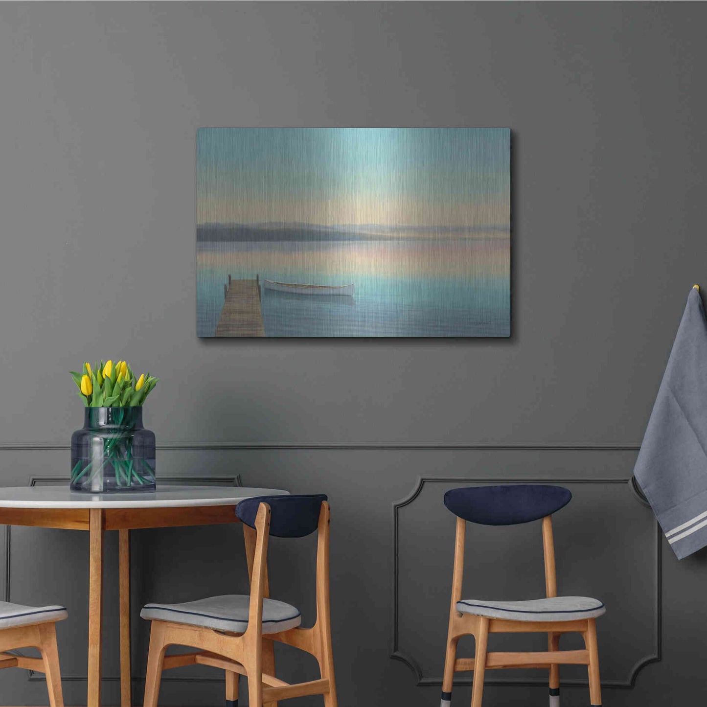 Luxe Metal Art 'Zen Canoe I' by James Wiens, Metal Wall Art,36x24