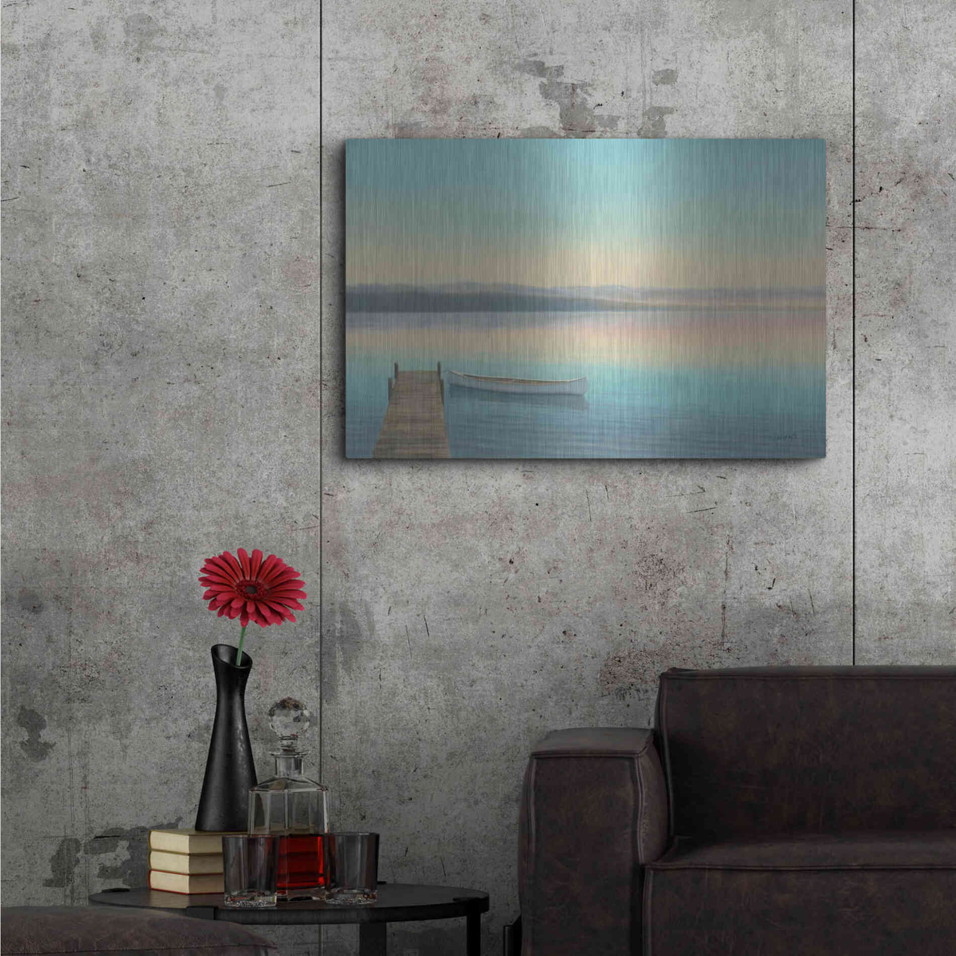 Luxe Metal Art 'Zen Canoe I' by James Wiens, Metal Wall Art,36x24